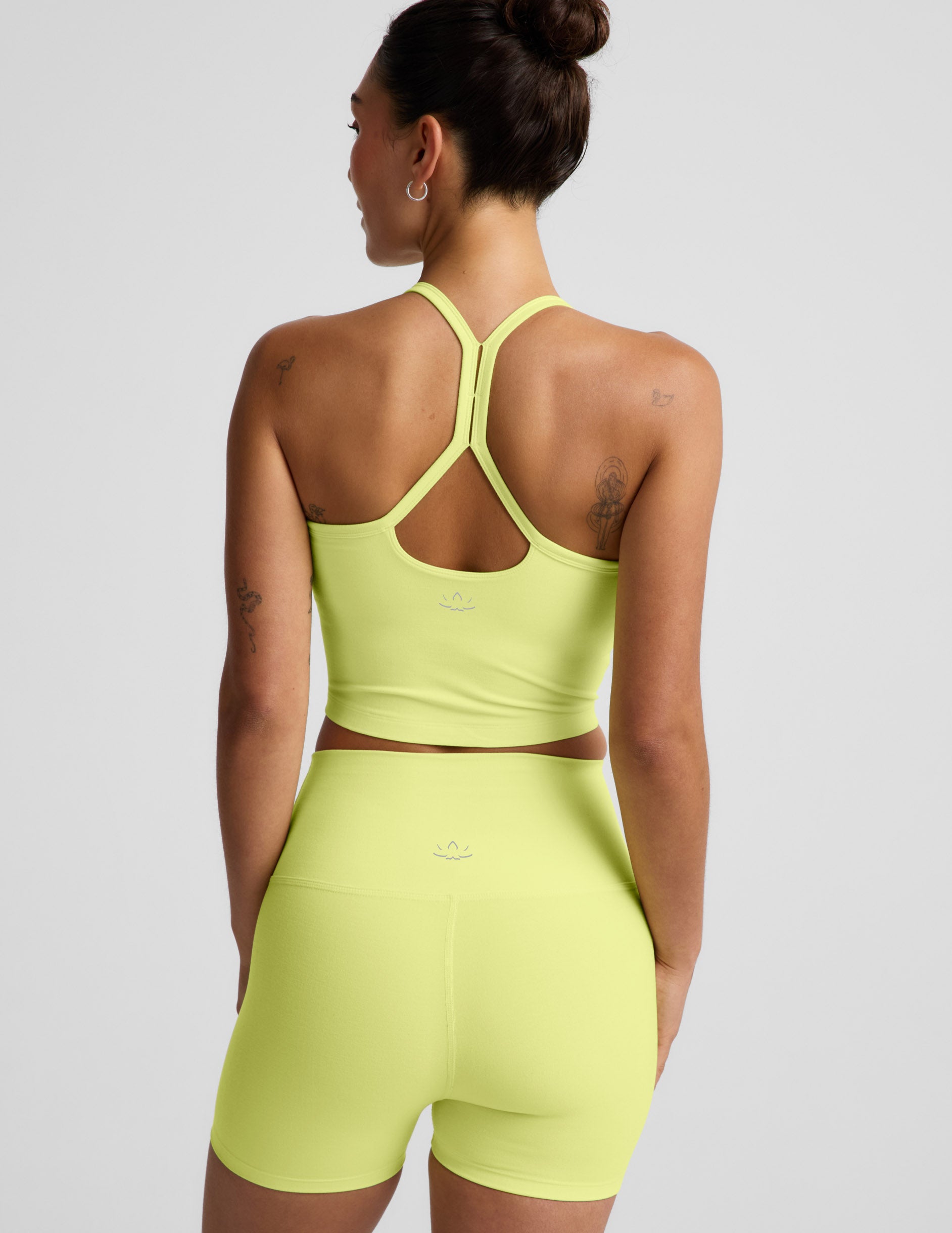 Spacedye™ Slim Racerback Cropped Tank - Electric Lime Heather