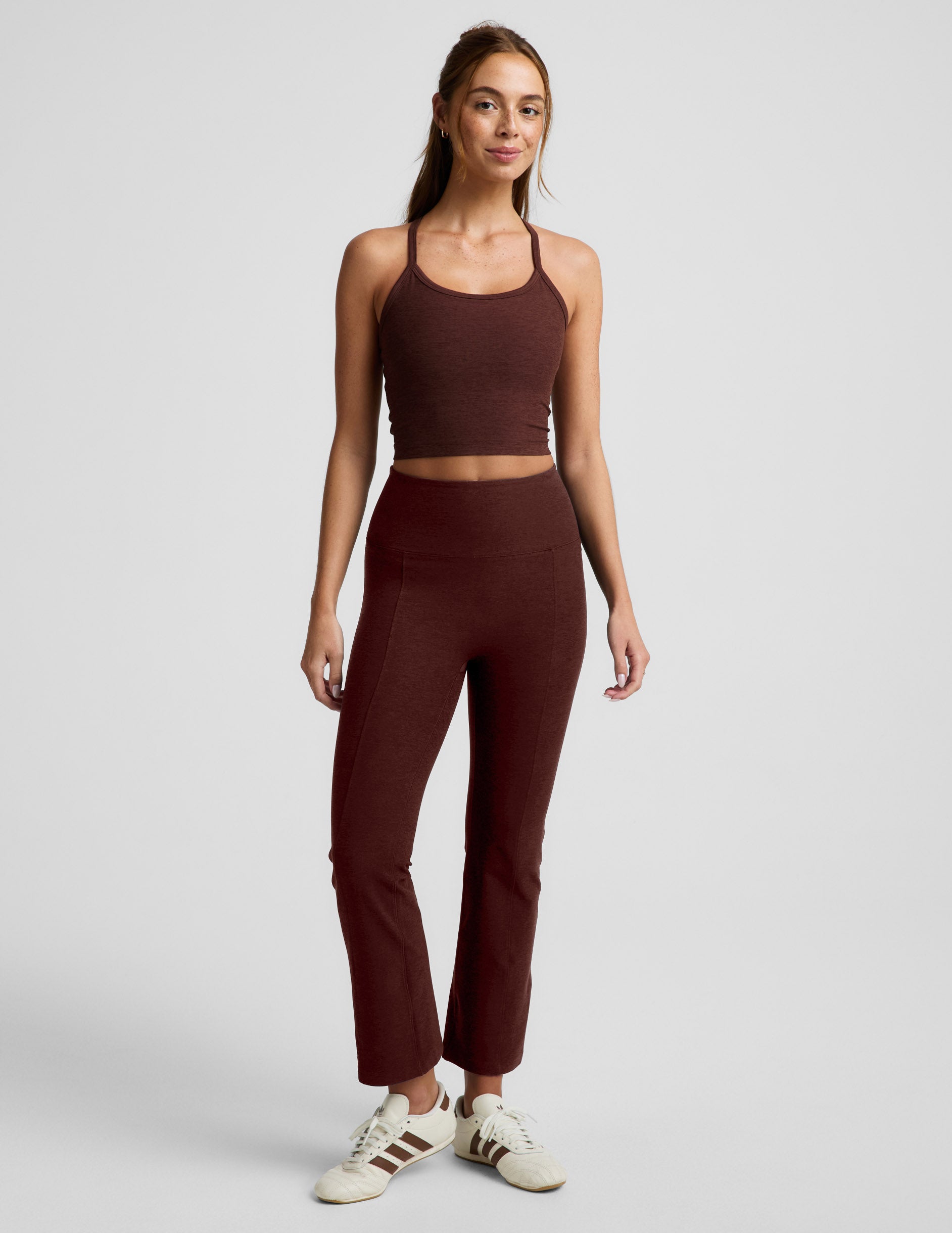 Spacedye™ Slim Racerback Cropped Tank - Iced Mocha Heather