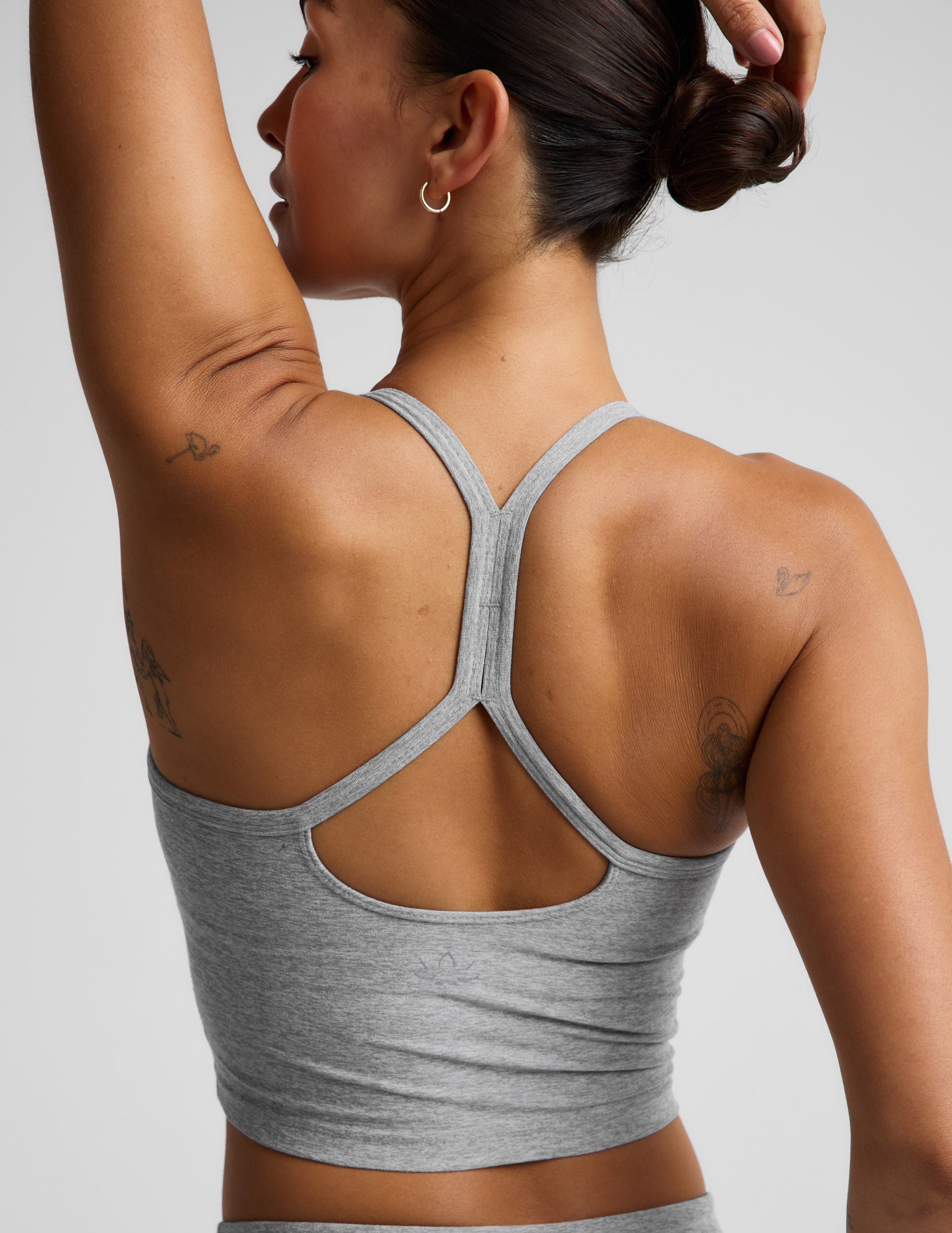 Spacedye™ Slim Racerback Cropped Tank - Silver Mist