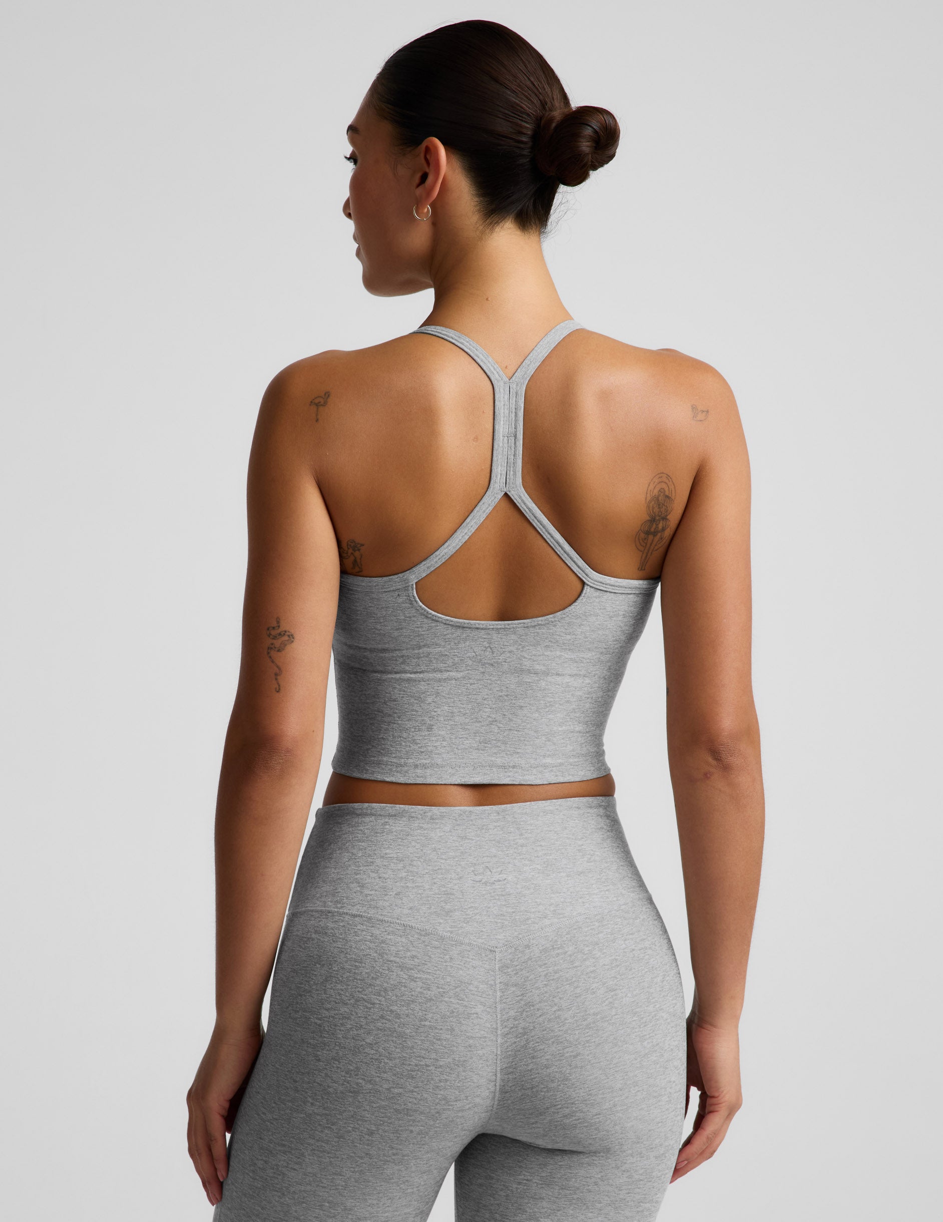 Spacedye™ Slim Racerback Cropped Tank - Silver Mist