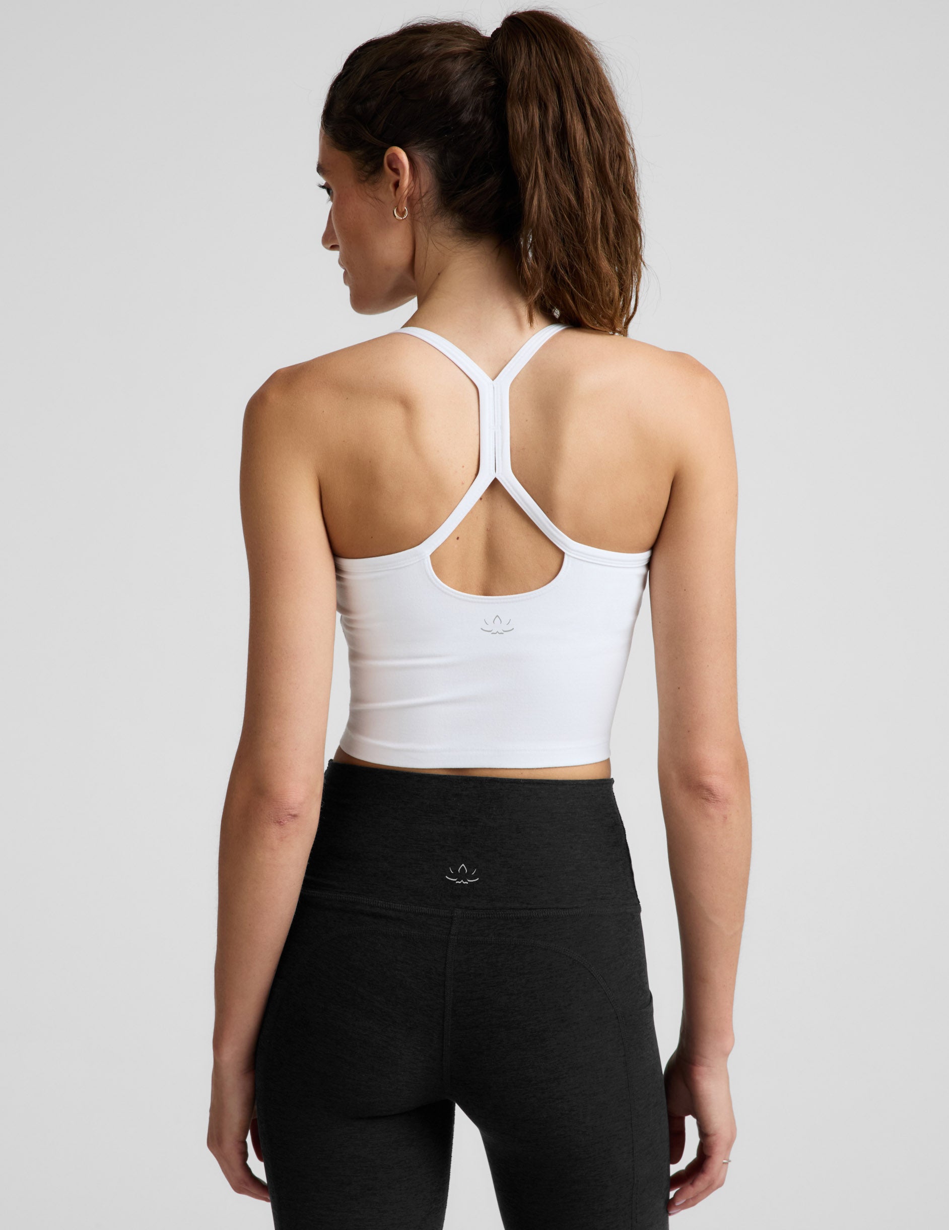 Spacedye™ Slim Racerback Cropped Tank - Cloud White