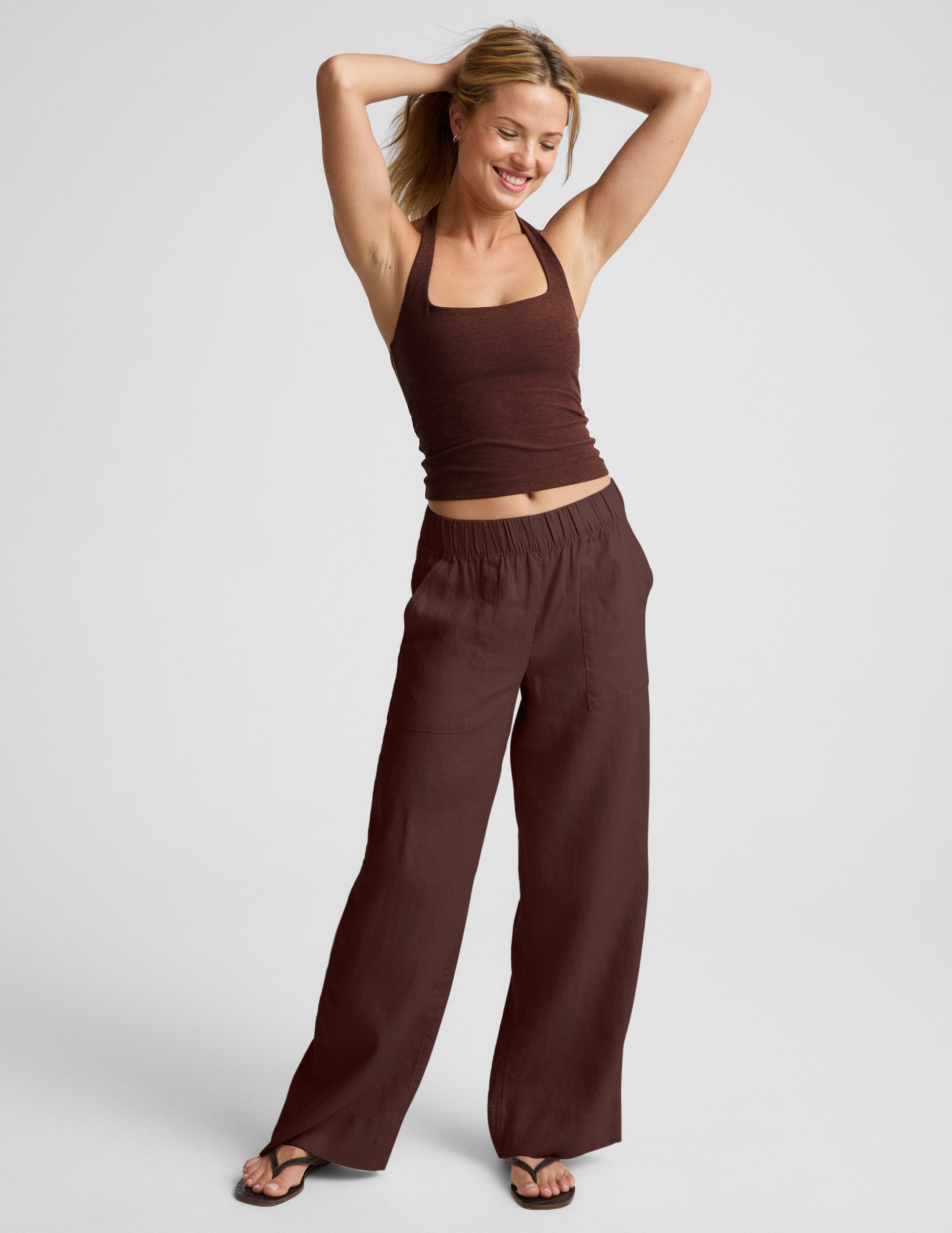 Spacedye™ Square Halter Tank - Iced Mocha Heather