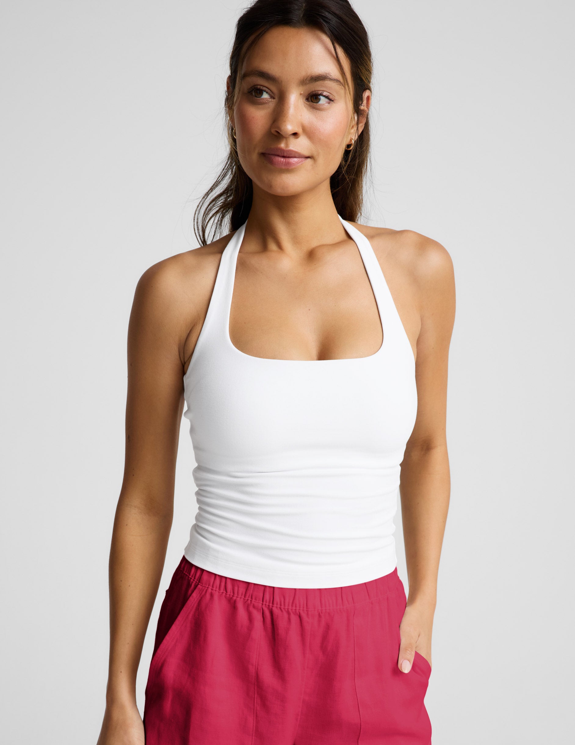 Spacedye™ Square Halter Tank - Cloud White