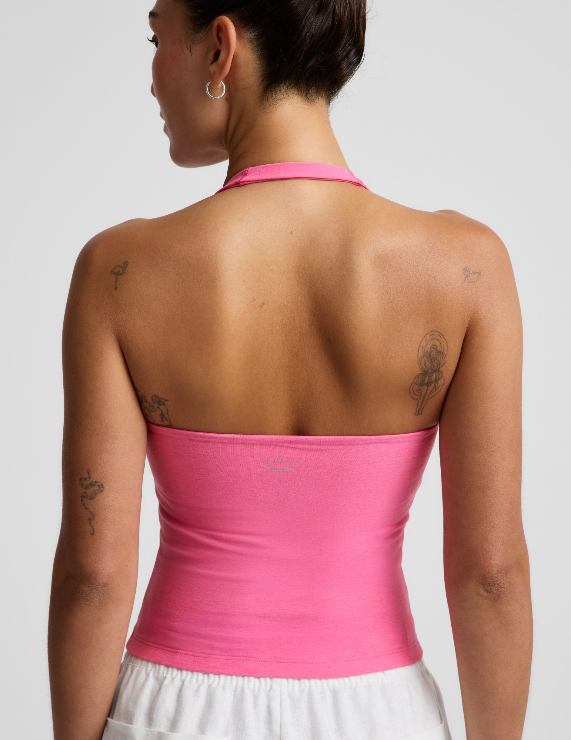 Spacedye™ Square Halter Tank - Luscious Pink Heather