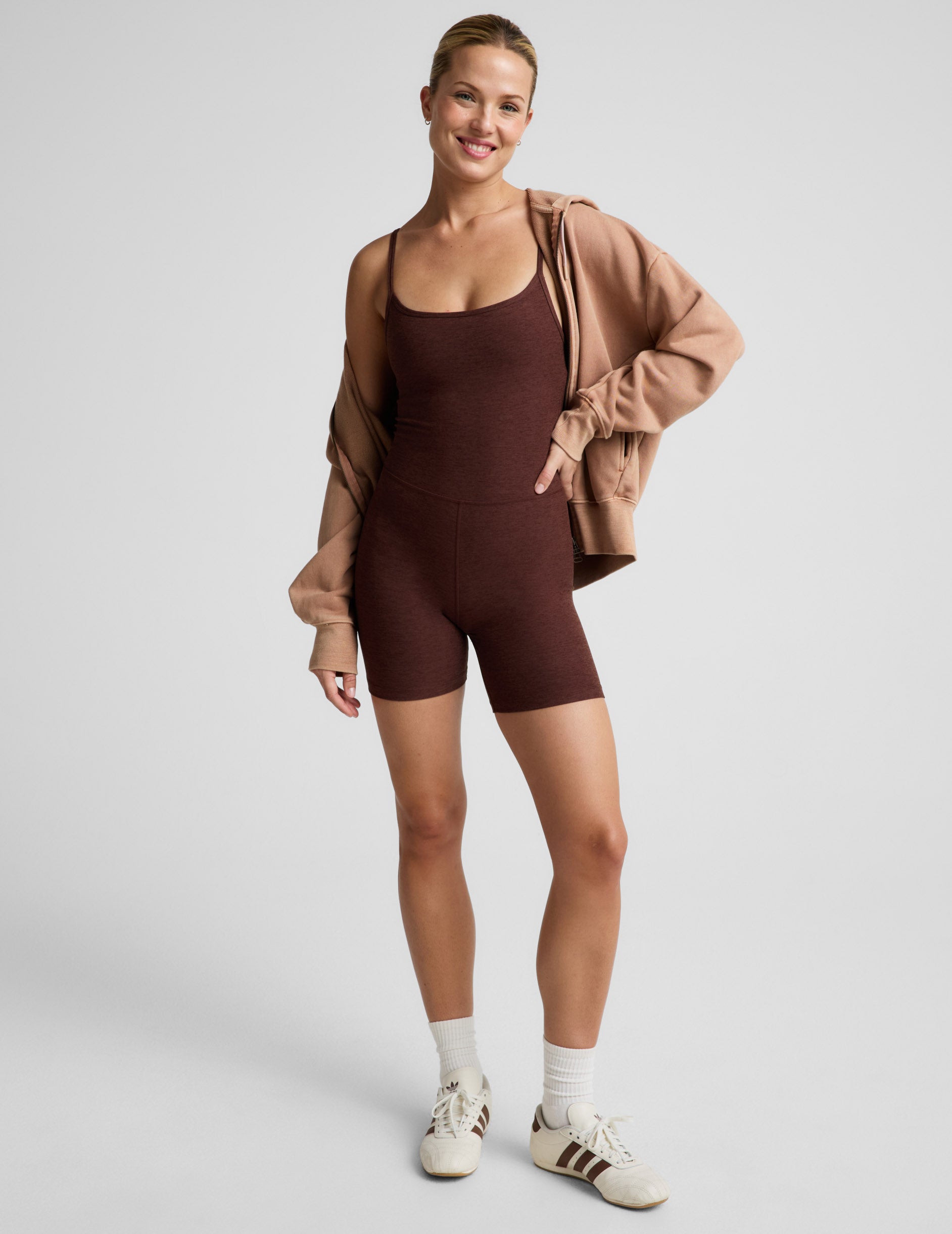 Spacedye™ Keep Pace Biker Jumpsuit - Iced Mocha Heather