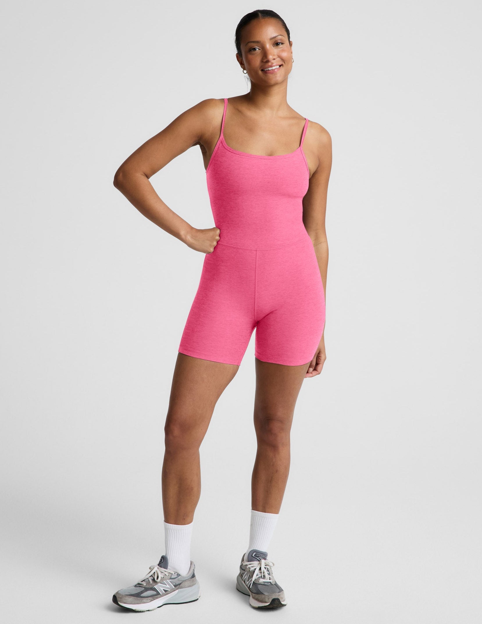 Spacedye™ Keep Pace Biker Jumpsuit - Luscious Pink Heather