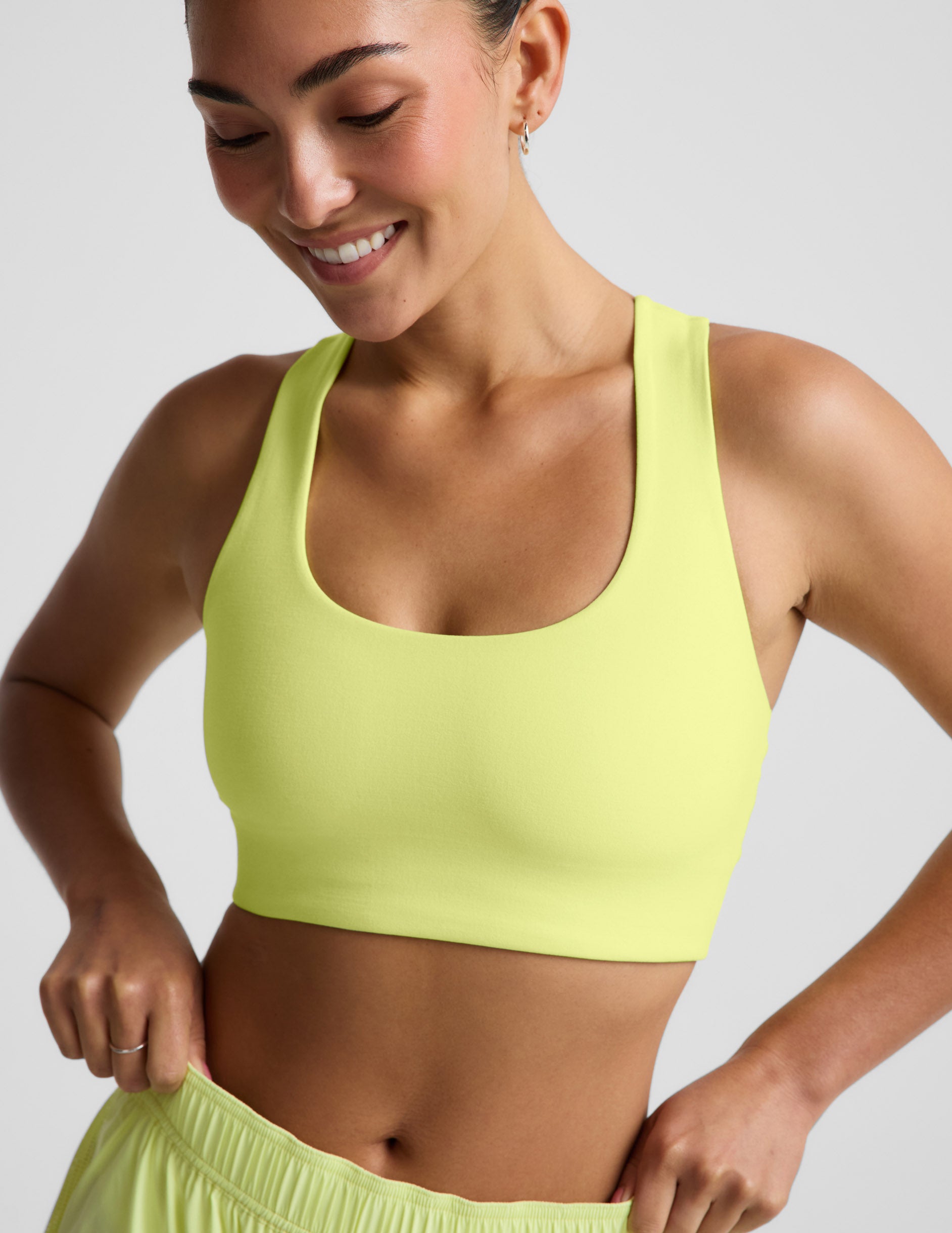 Spacedye™ Simplicity Long Line Bra 2.0 - Electric Lime Heather