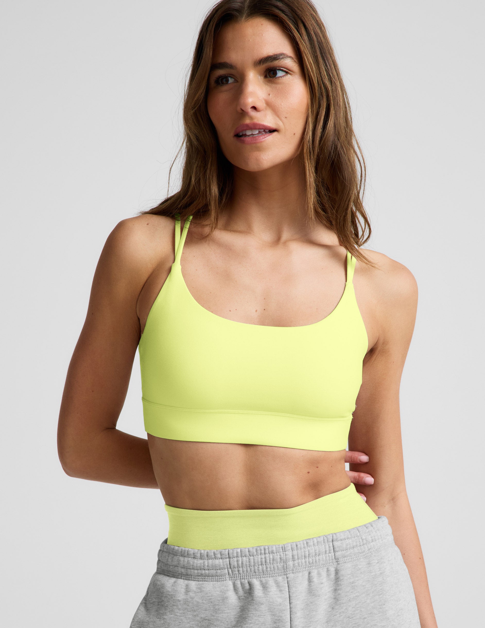 Spacedye™ Back To It Strappy Bra - Electric Lime Heather