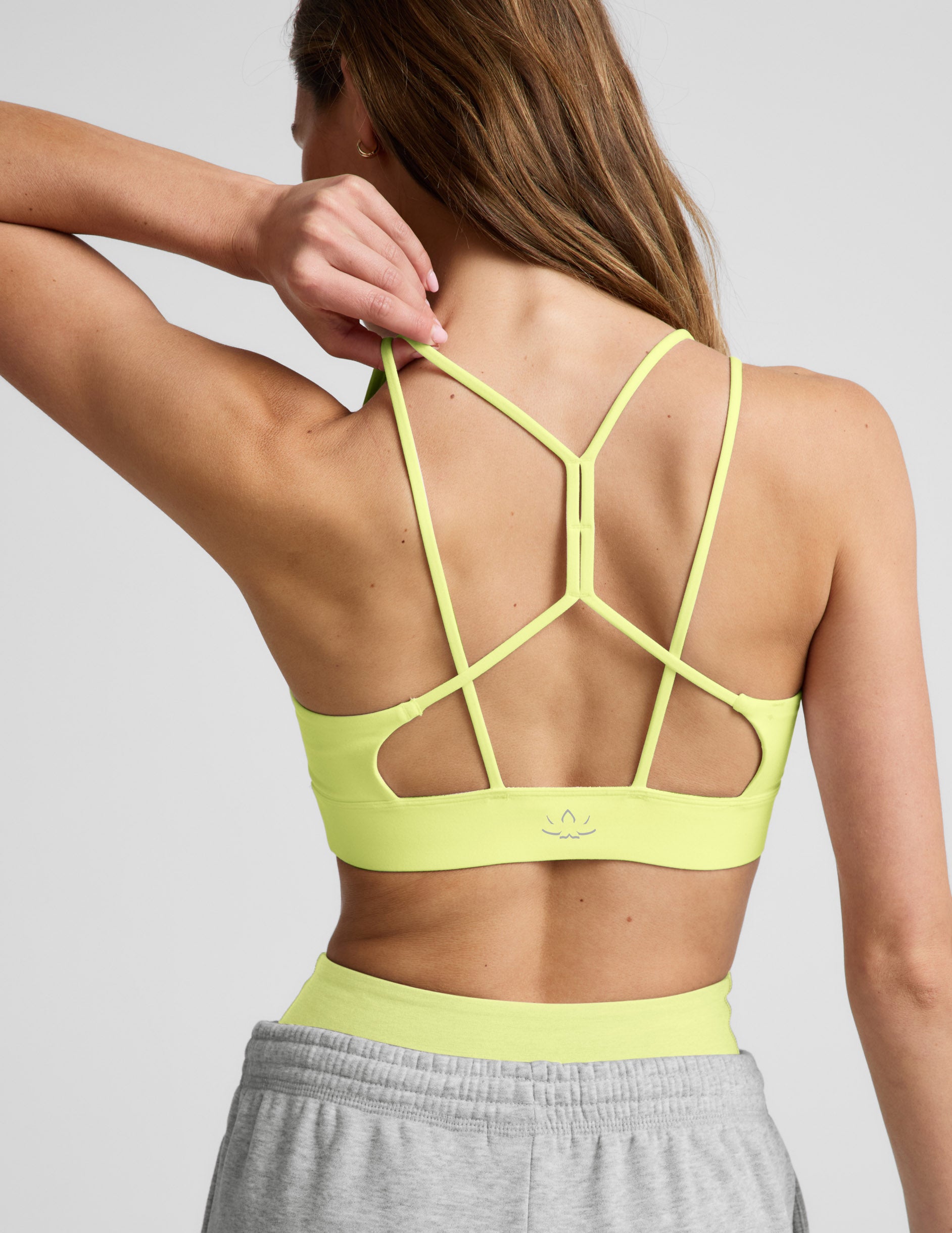 Spacedye™ Back To It Strappy Bra - Electric Lime Heather