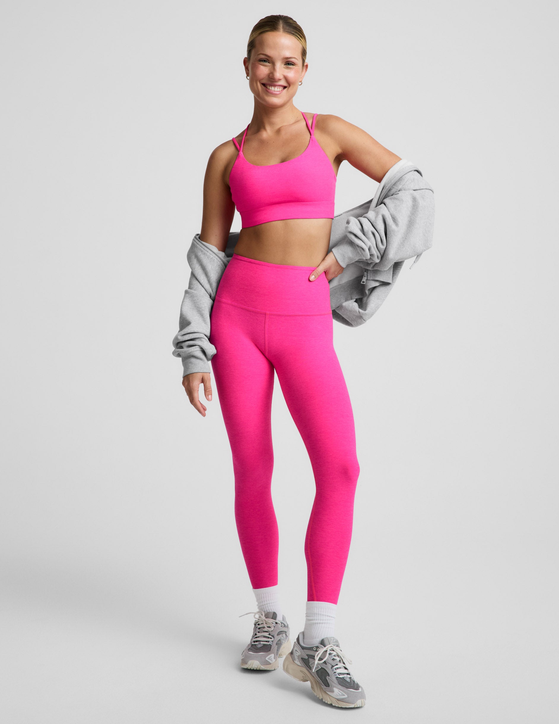 Spacedye™ Back To It Strappy Bra - Pink Glow Heather