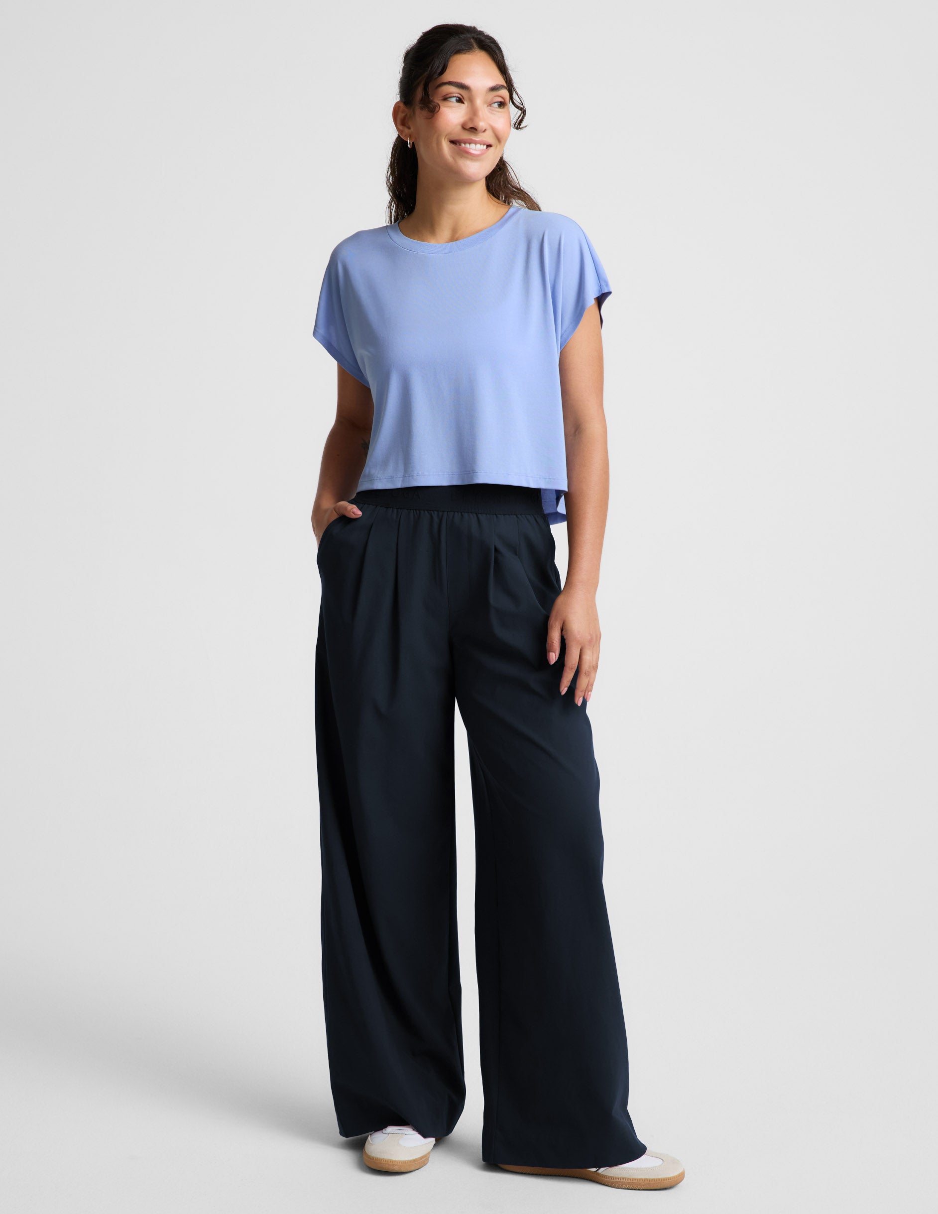 Studio Luxe Cropped Tee - Pastel Periwinkle