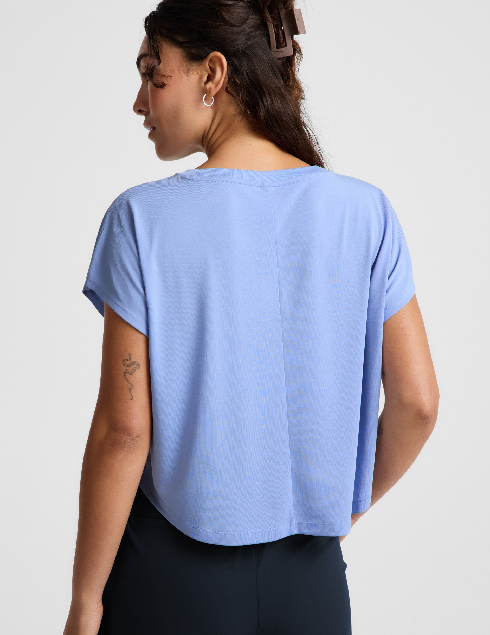 Studio Luxe Cropped Tee - Pastel Periwinkle