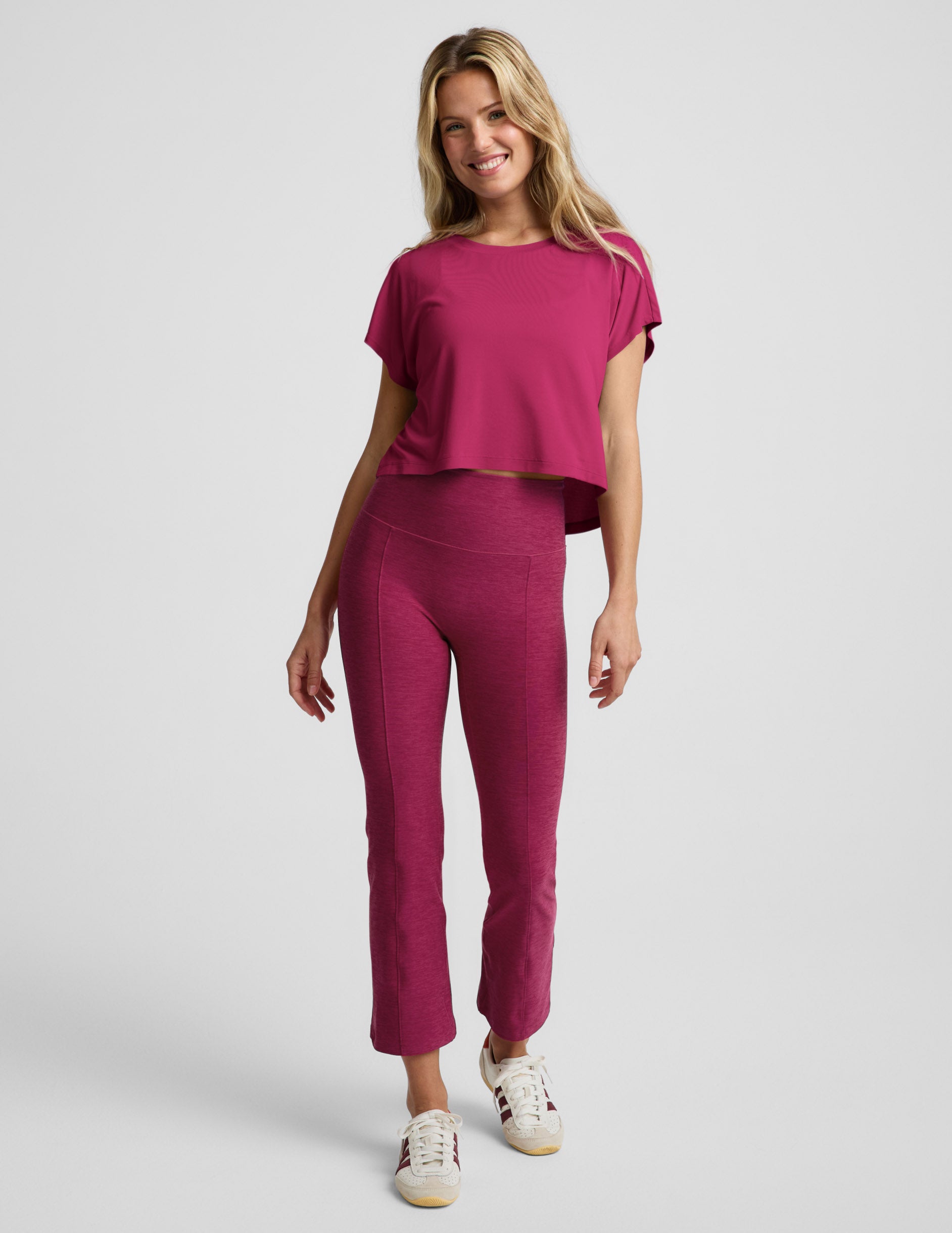 Studio Luxe Cropped Tee - Sangria