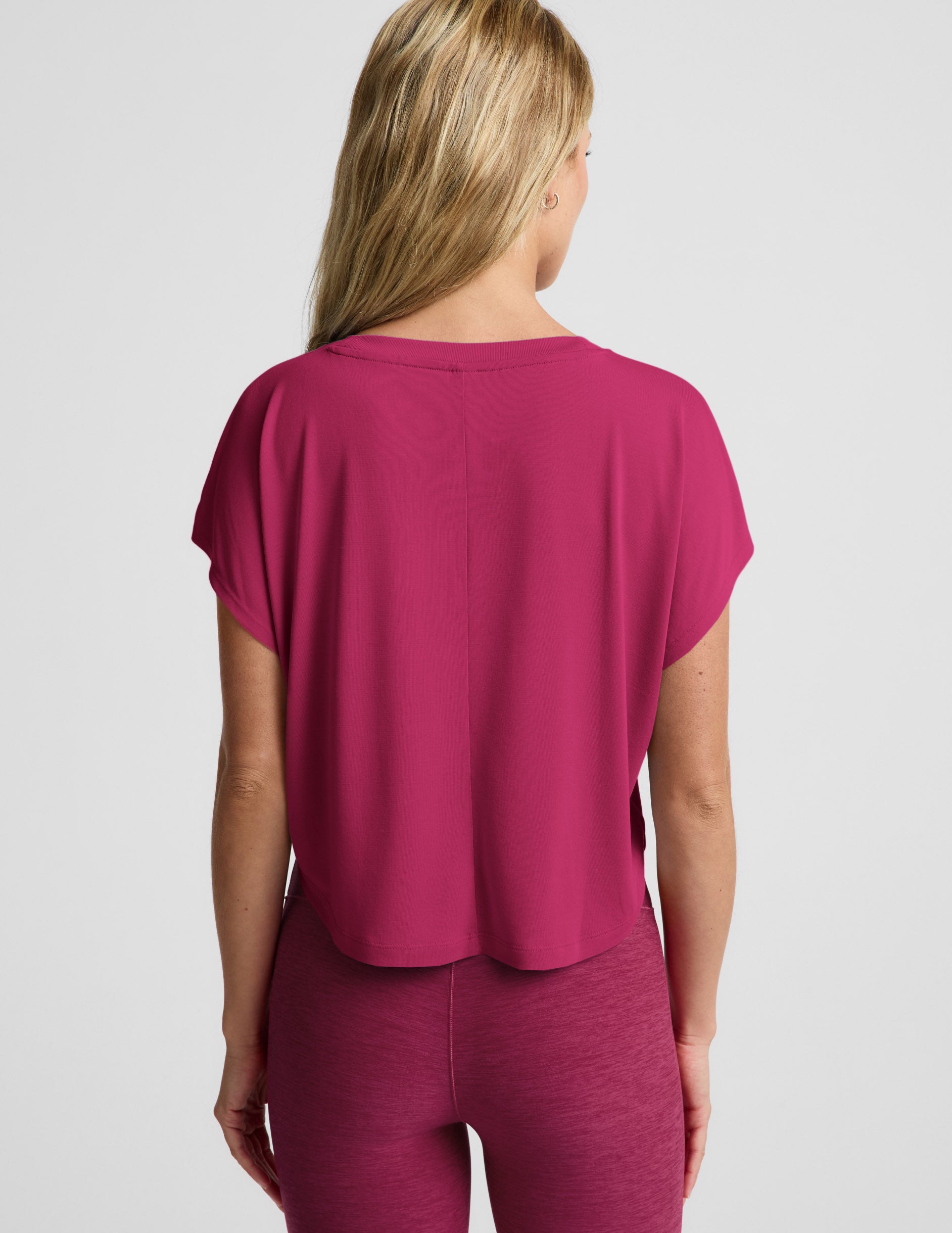 Studio Luxe Cropped Tee - Sangria