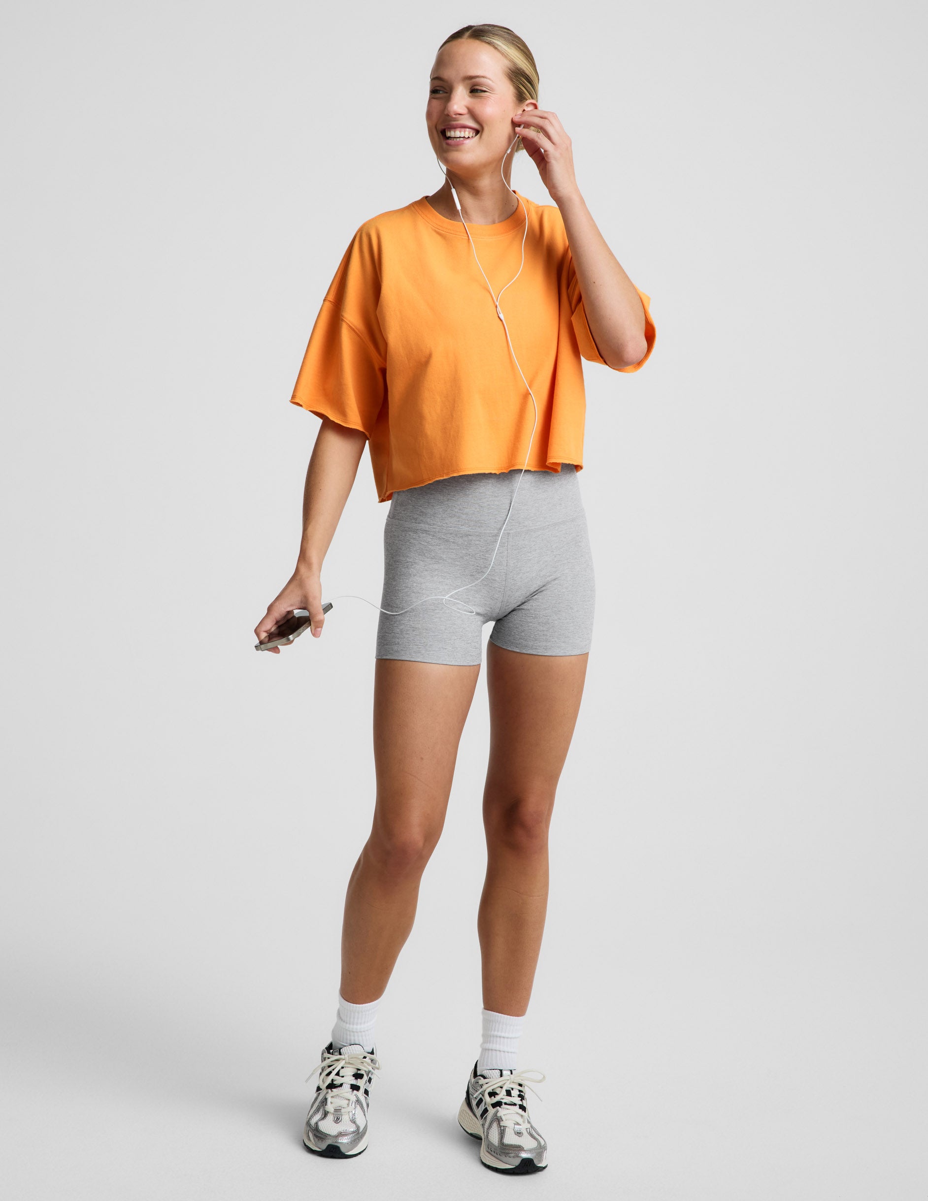 SoftKnit Better Than Ever Cropped Cotton Tee - Bright Citrus