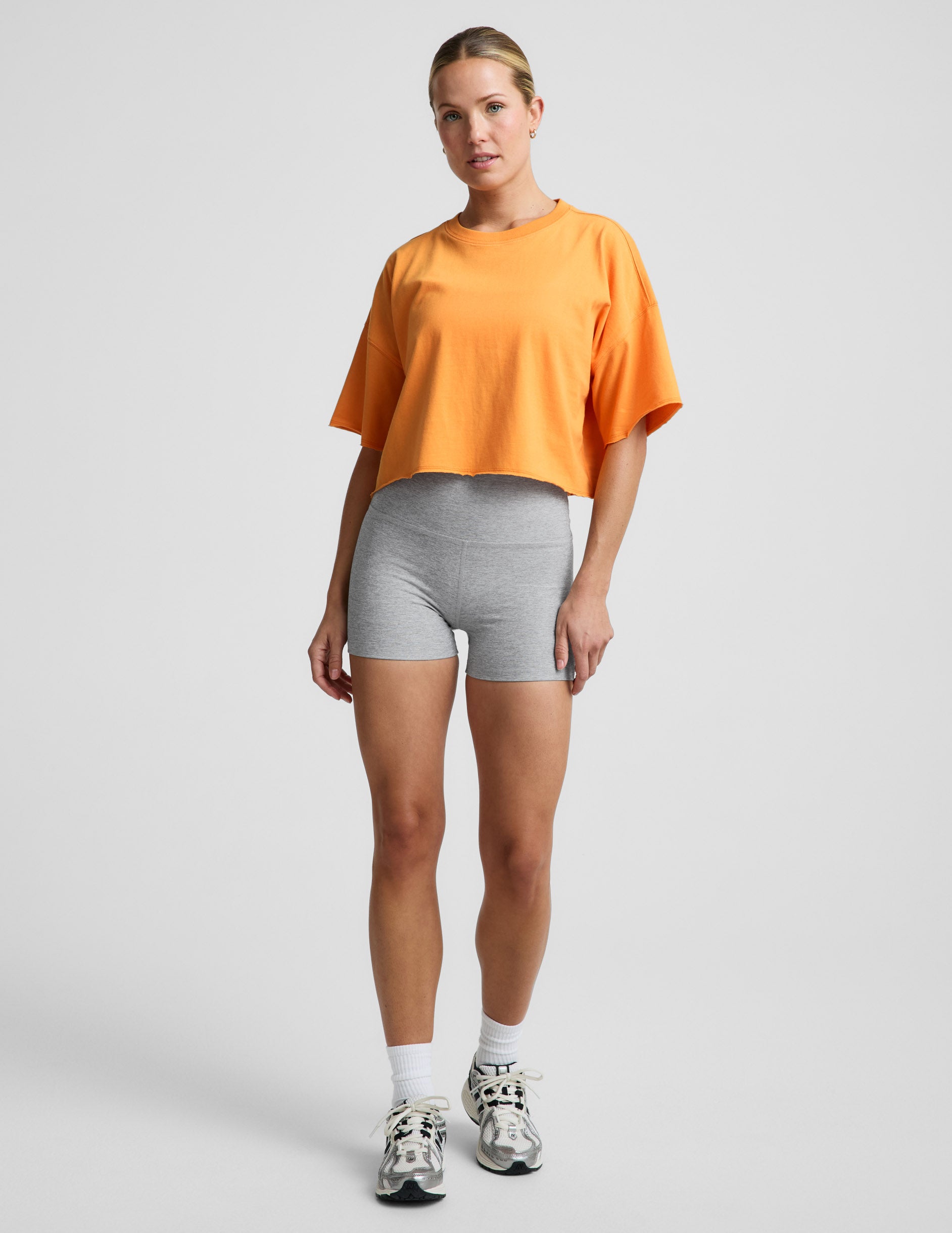 SoftKnit Better Than Ever Cropped Cotton Tee - Bright Citrus