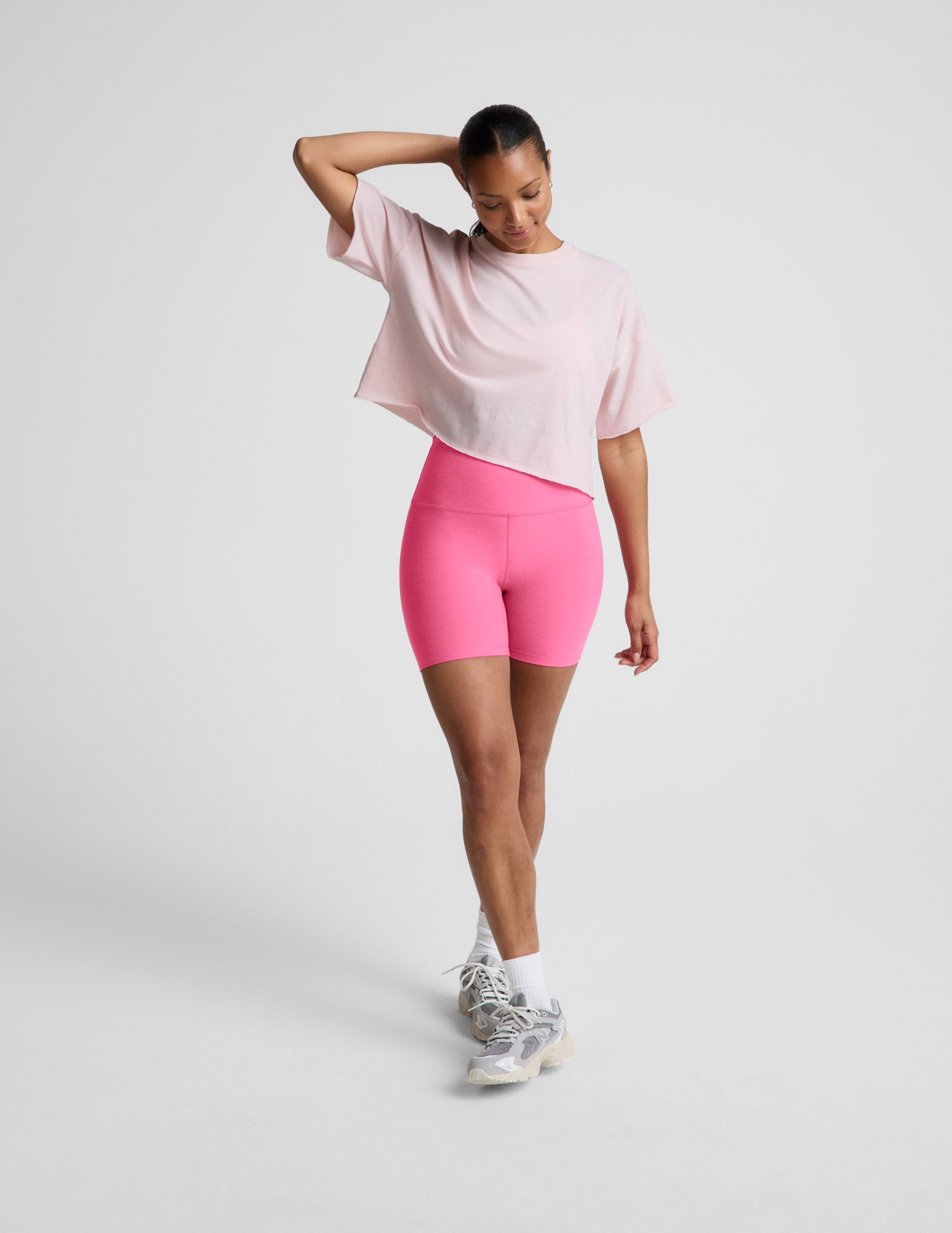 SoftKnit Better Than Ever Cropped Cotton Tee - Pink Petal