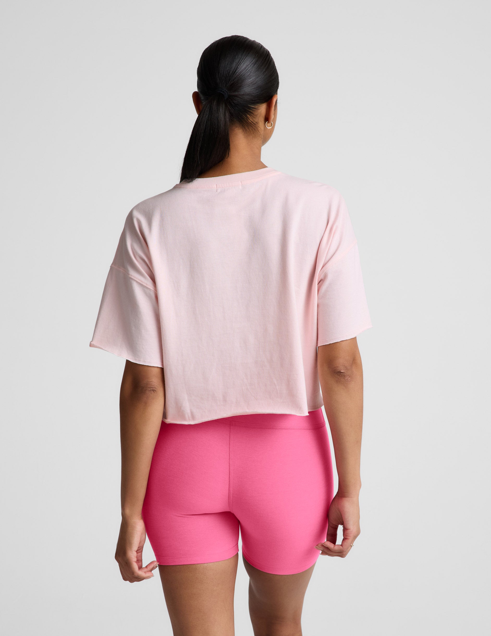 SoftKnit Better Than Ever Cropped Cotton Tee - Pink Petal