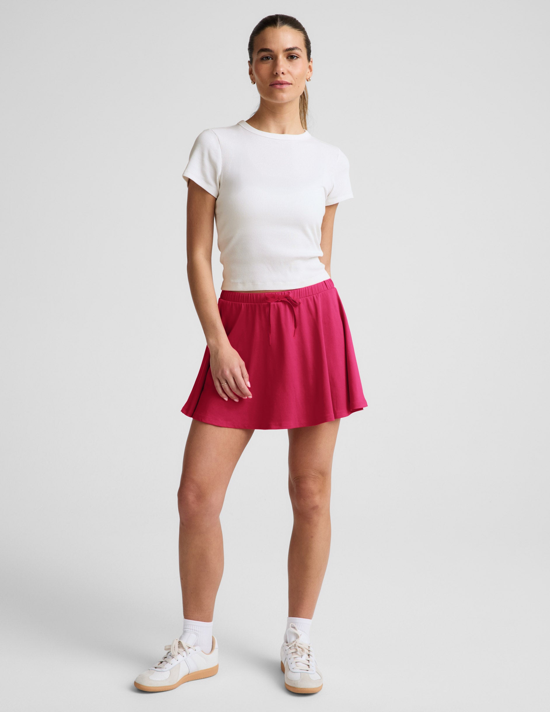 On Repeat Rib Baby Tee - Washed White