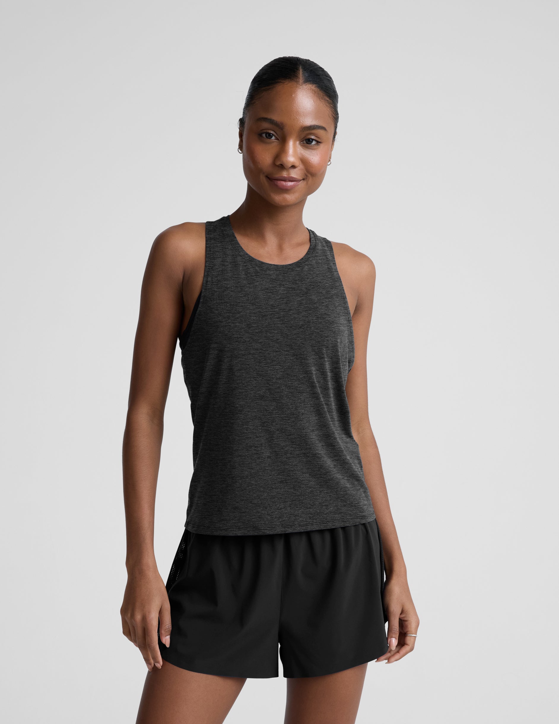 Breezeweight Active Racerback Tank - Faded Black