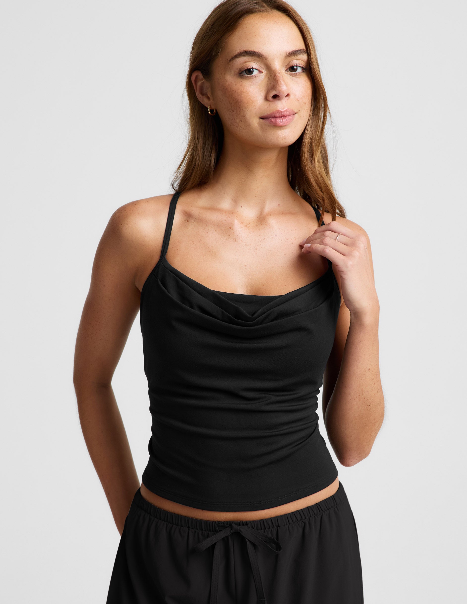 Cowl Neck Tank - Black