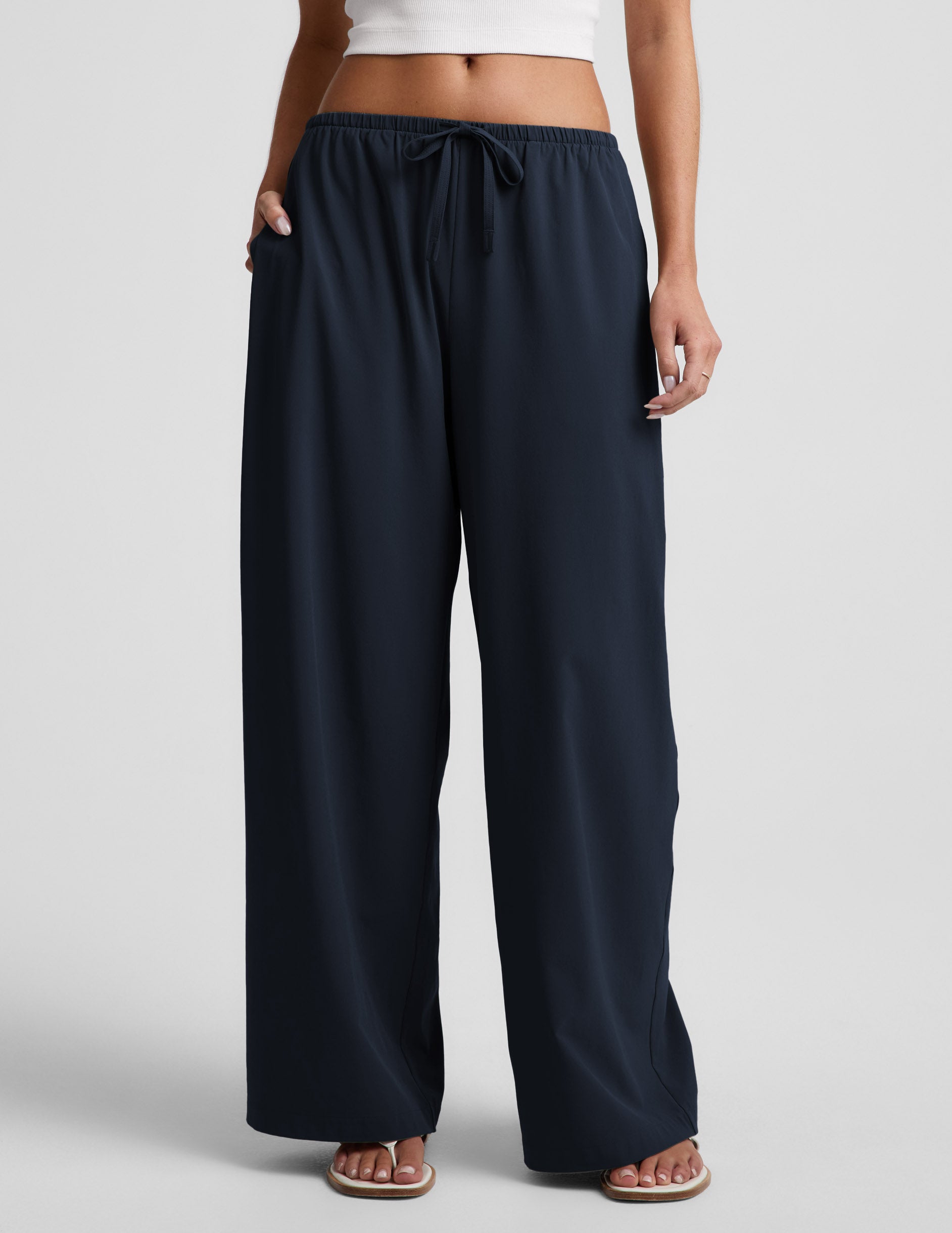 Solstice Drawstring Wide Leg Pant 31" - Nocturnal Navy