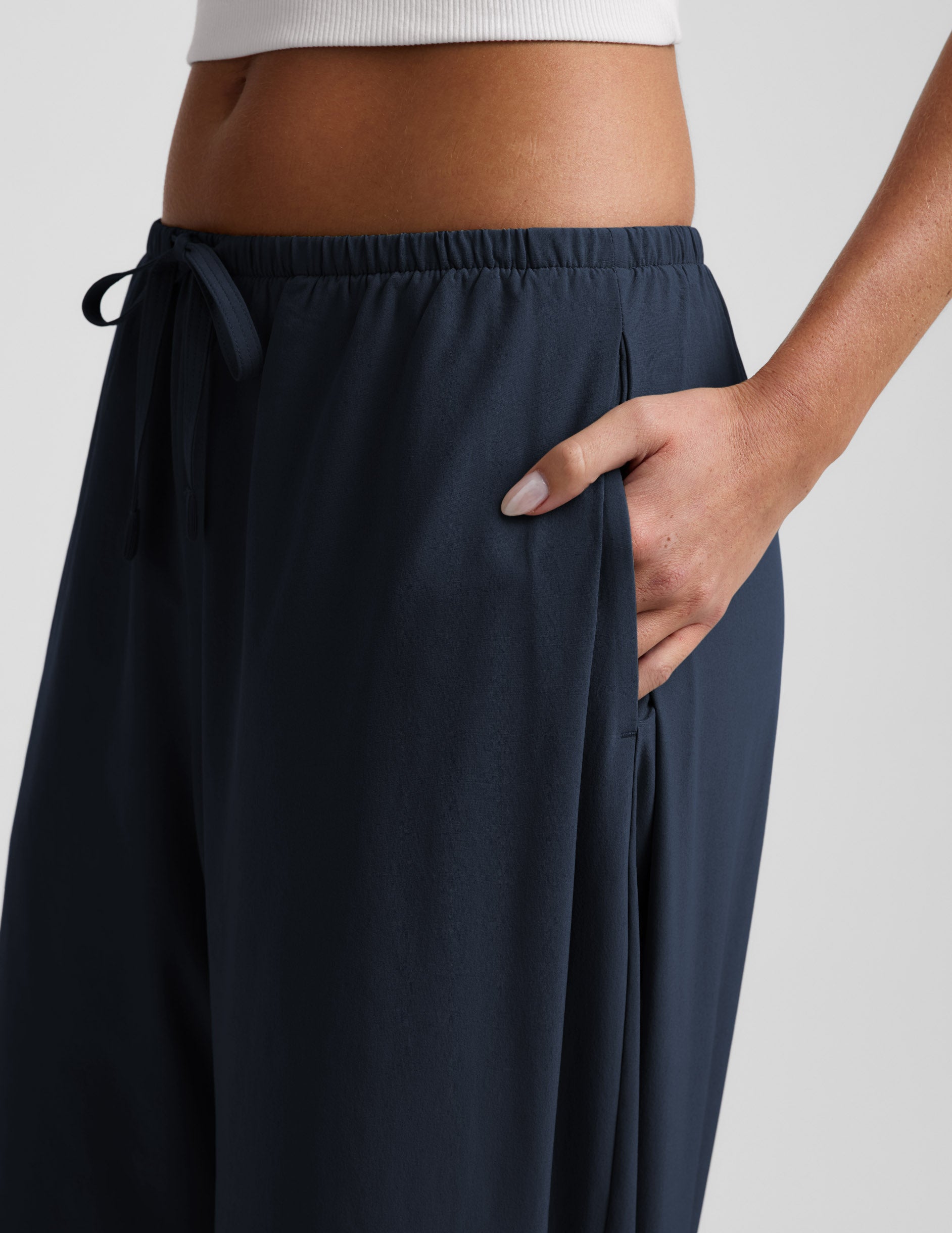 Solstice Drawstring Wide Leg Pant 31" - Nocturnal Navy