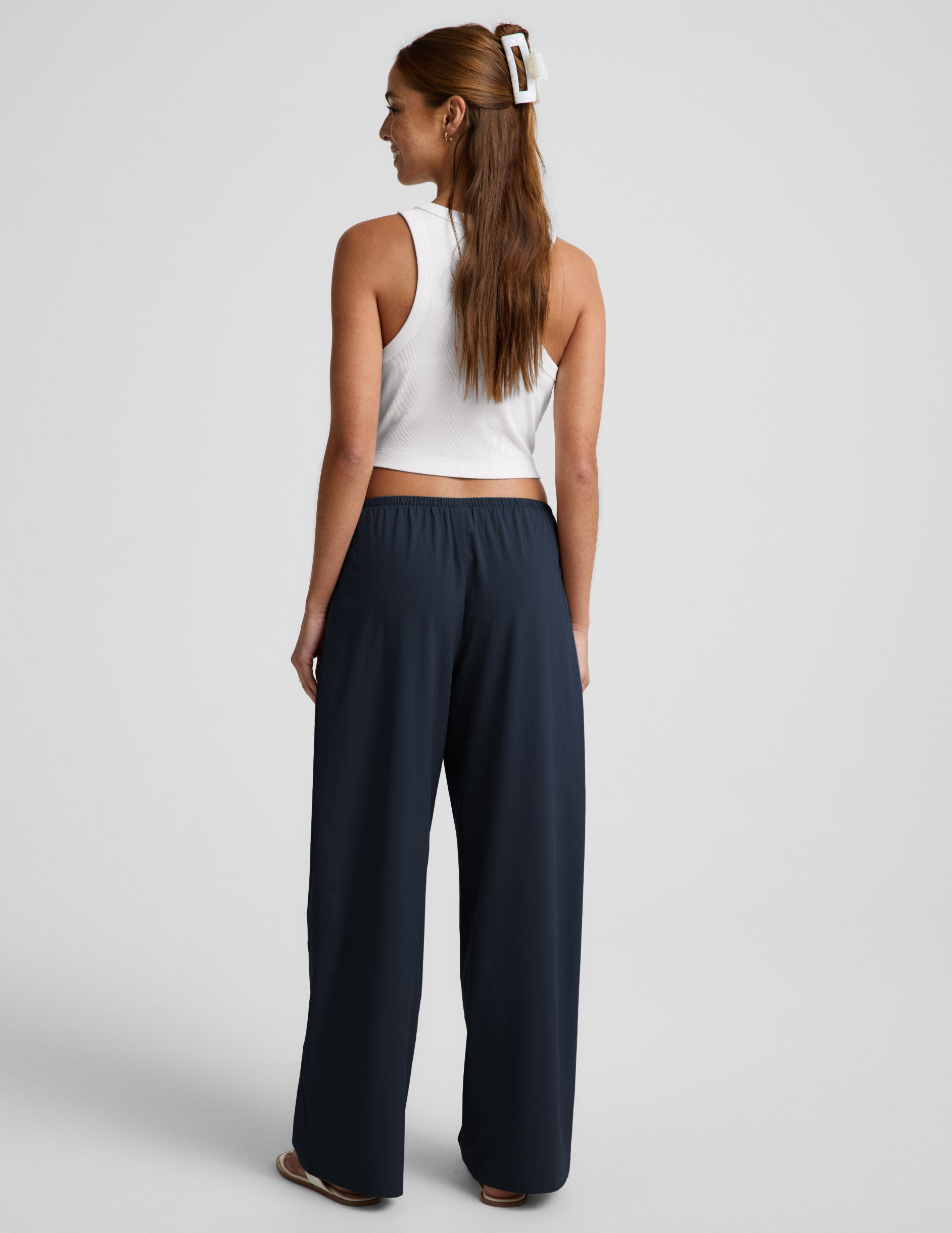 Solstice Drawstring Wide Leg Pant 31" - Nocturnal Navy