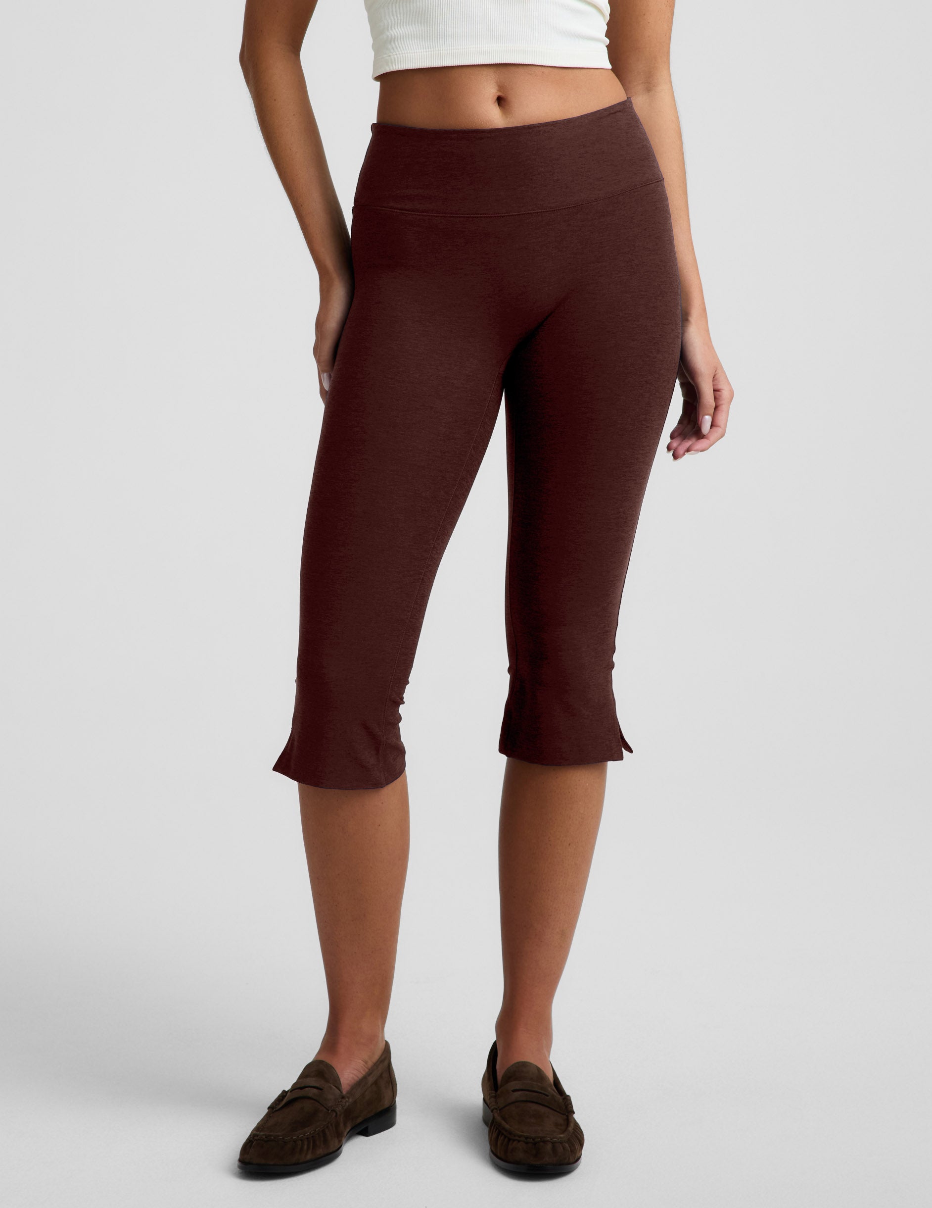 Spacedye™ Mid-Rise Slit Pedal Pusher Legging - Iced Mocha Heather