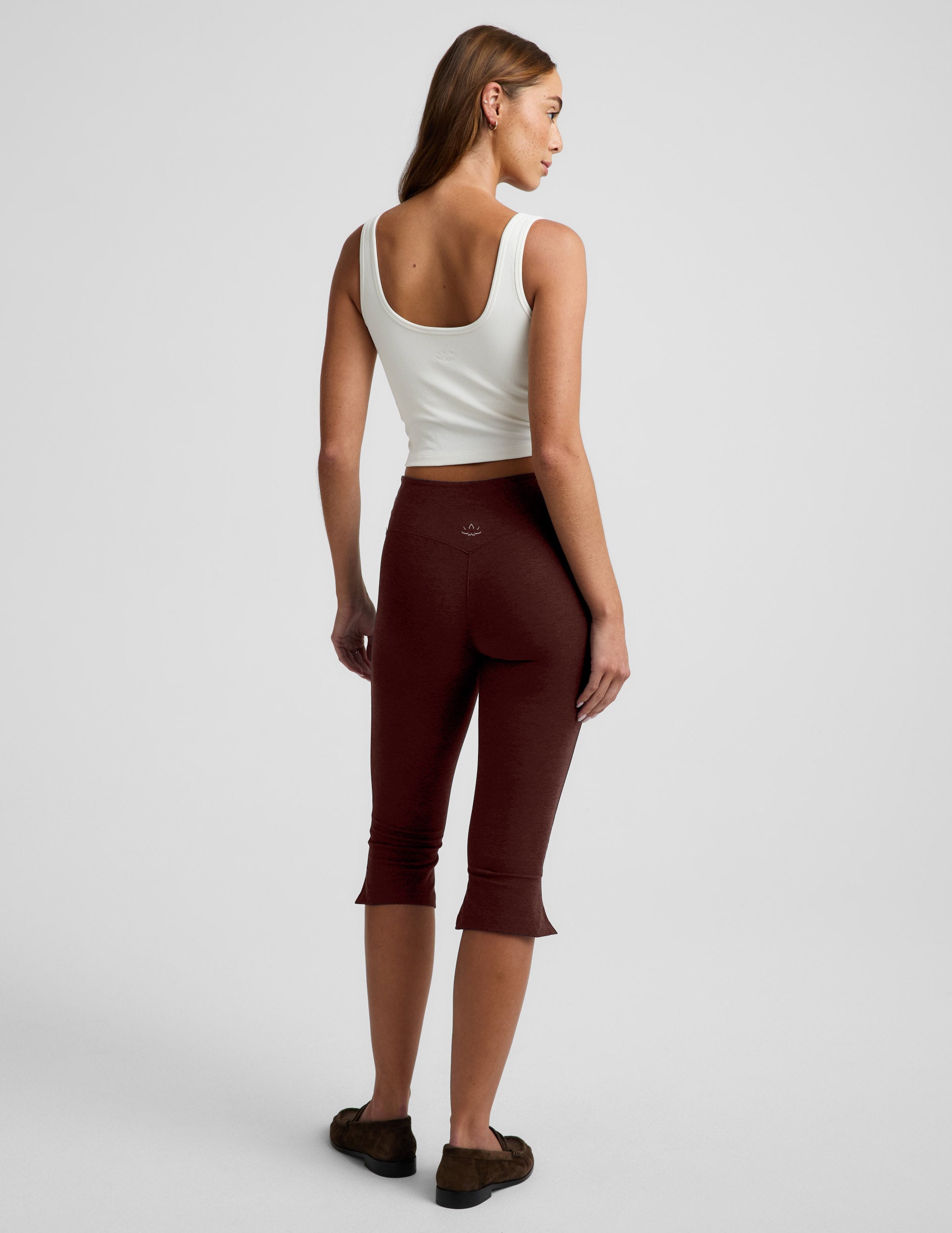 Spacedye™ Mid-Rise Slit Pedal Pusher Legging - Iced Mocha Heather