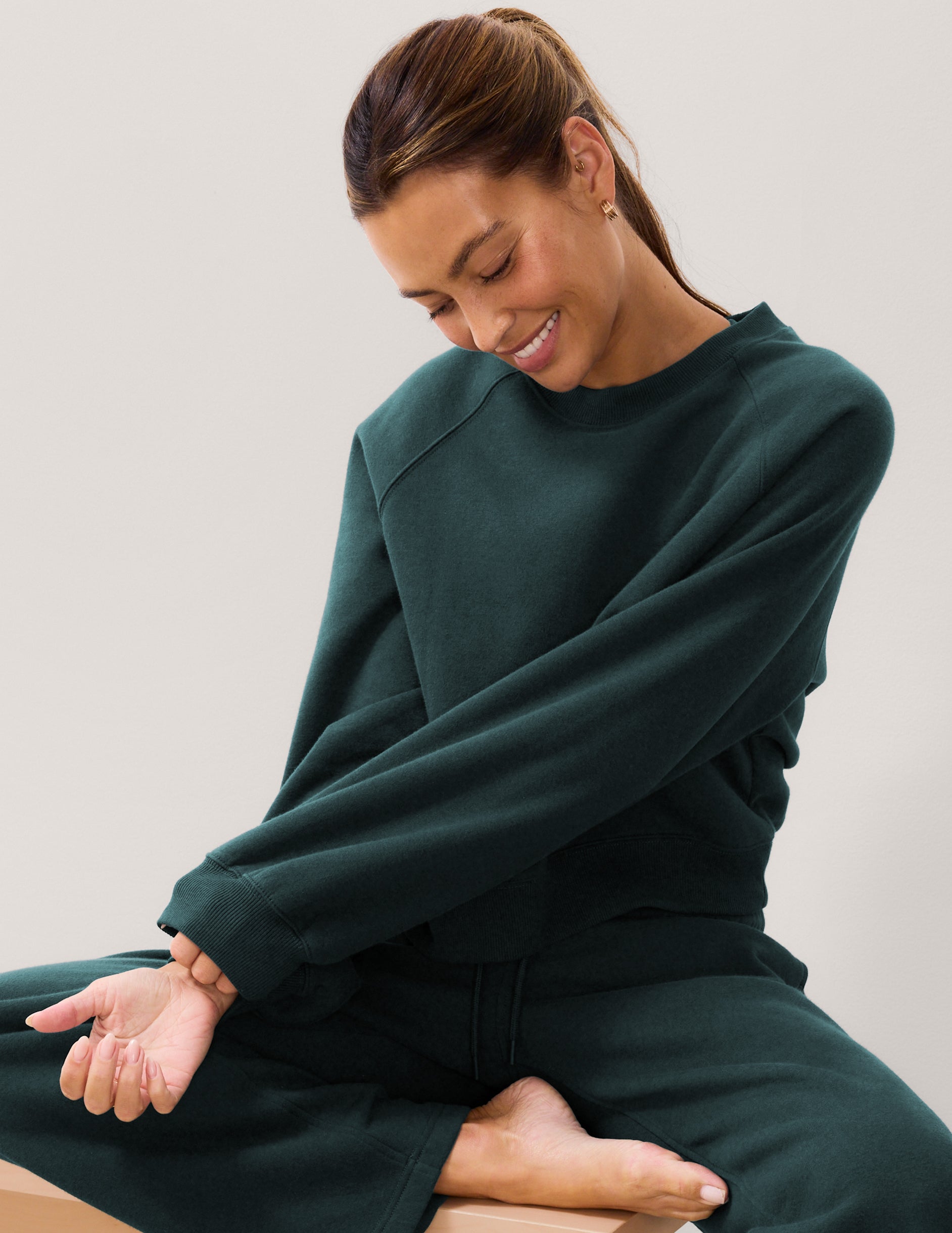 LuxeFleece 2.0™ Raglan Crewneck - Dark Ivy