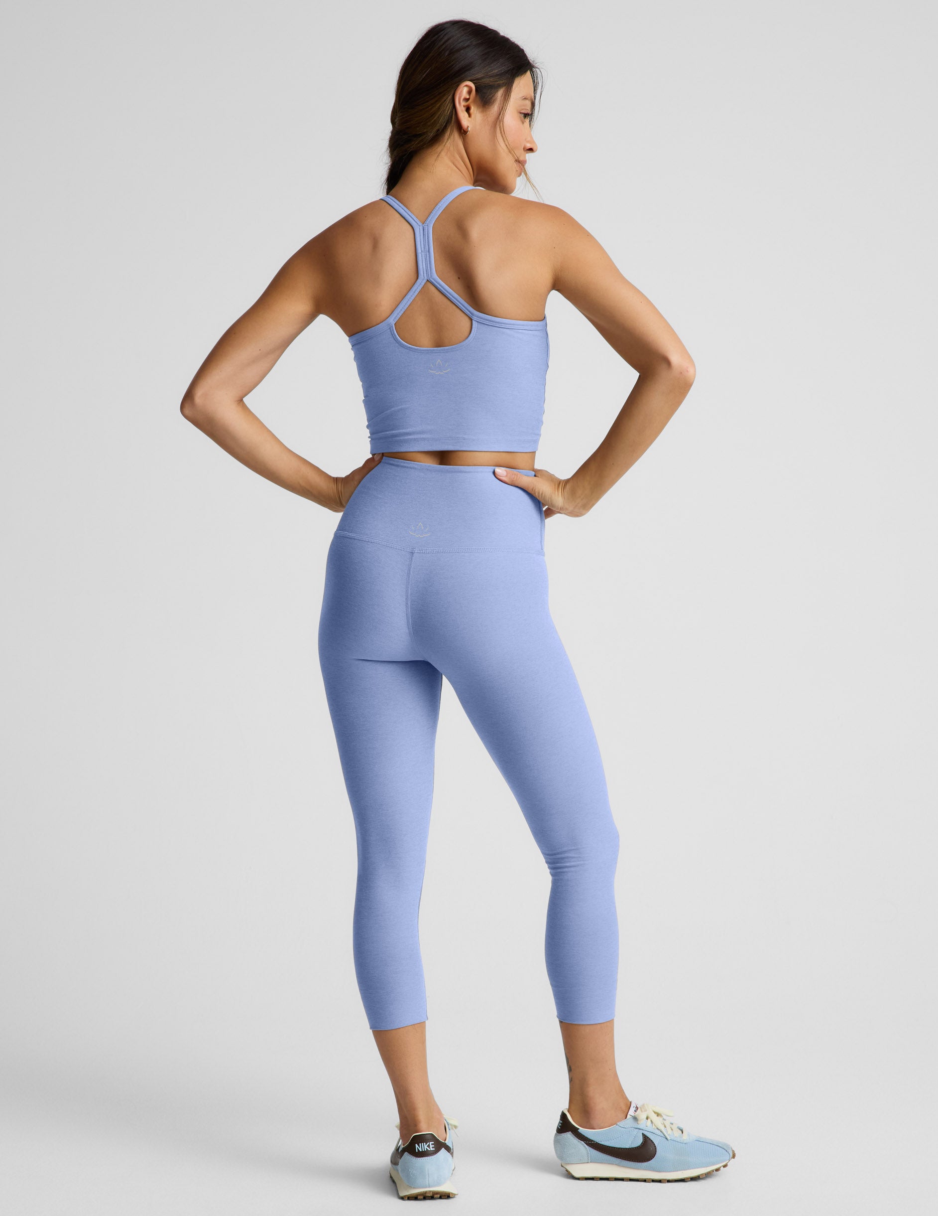 Spacedye™ Walk And Talk High Waisted 20.5” Capri Legging - Pastel Periwinkle Heather