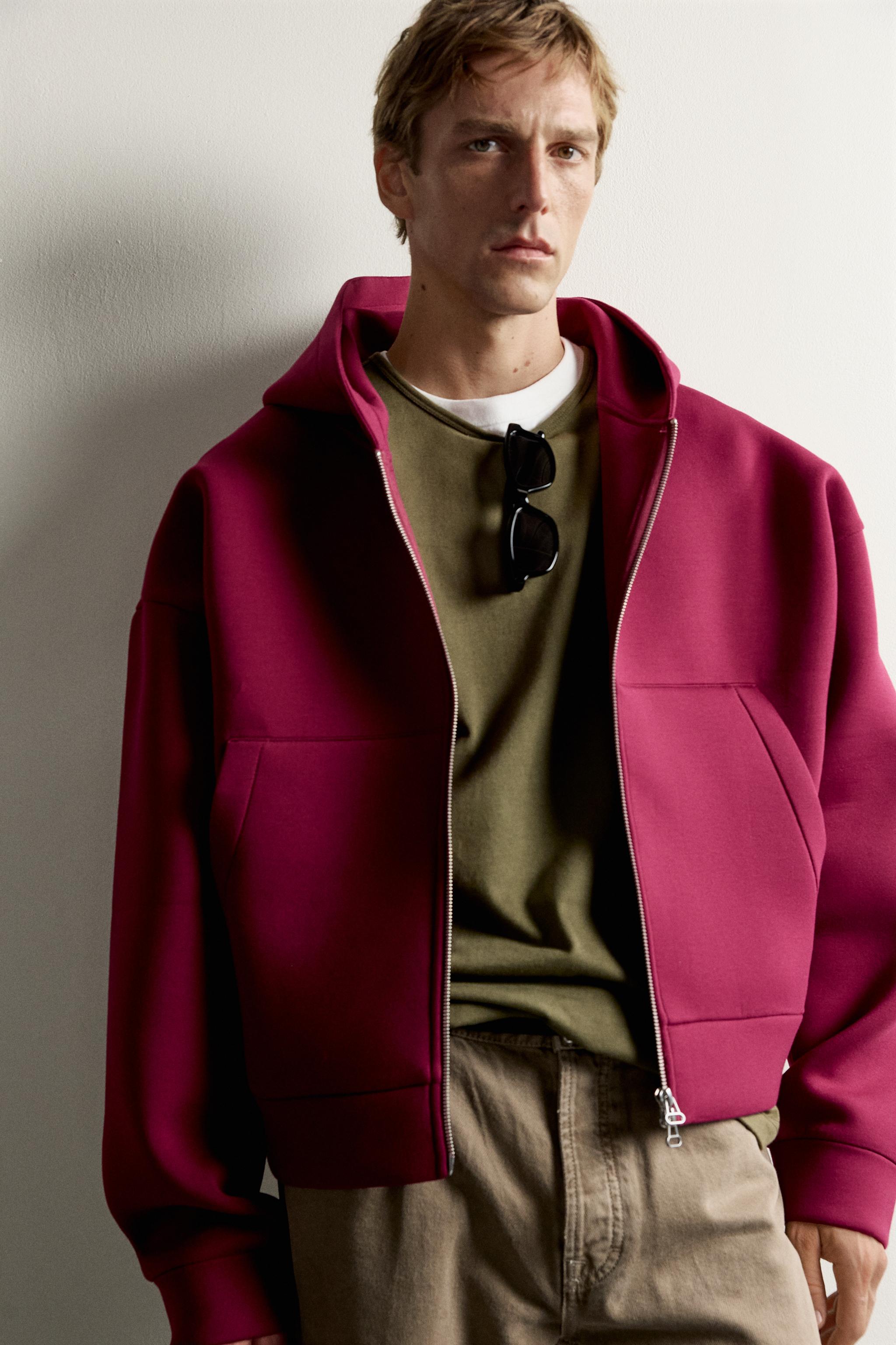 TECHNICAL ZIP-UP HOODIE - Fuchsia
