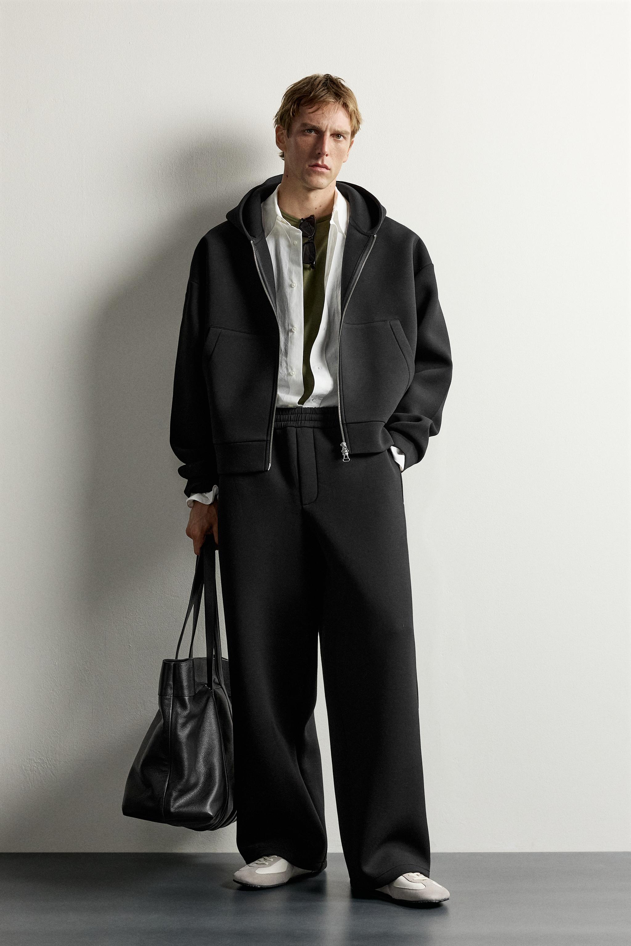 TECHNICAL ZIP-UP HOODIE - Black