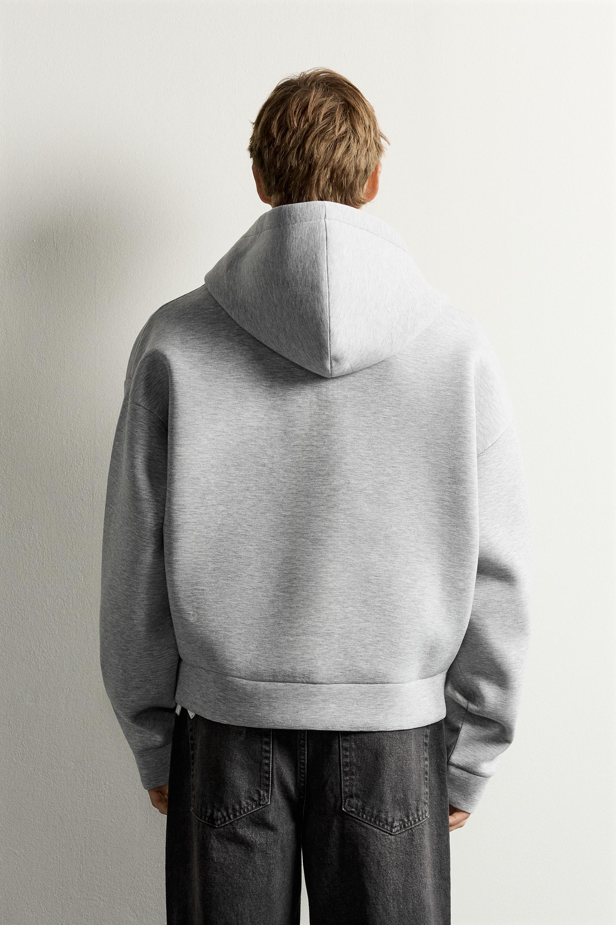 TECHNICAL ZIP-UP HOODIE - Gray marl
