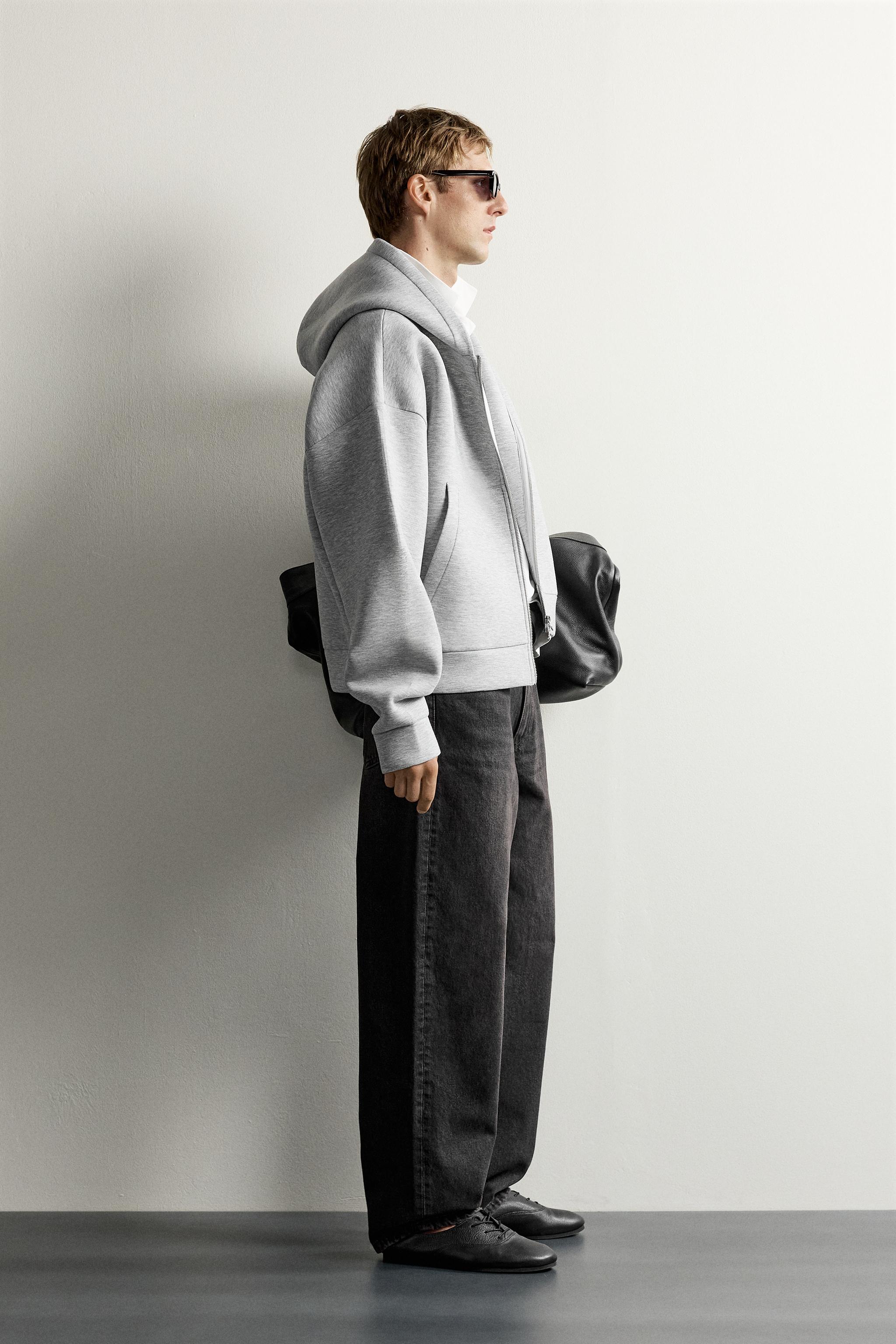 TECHNICAL ZIP-UP HOODIE - Gray marl