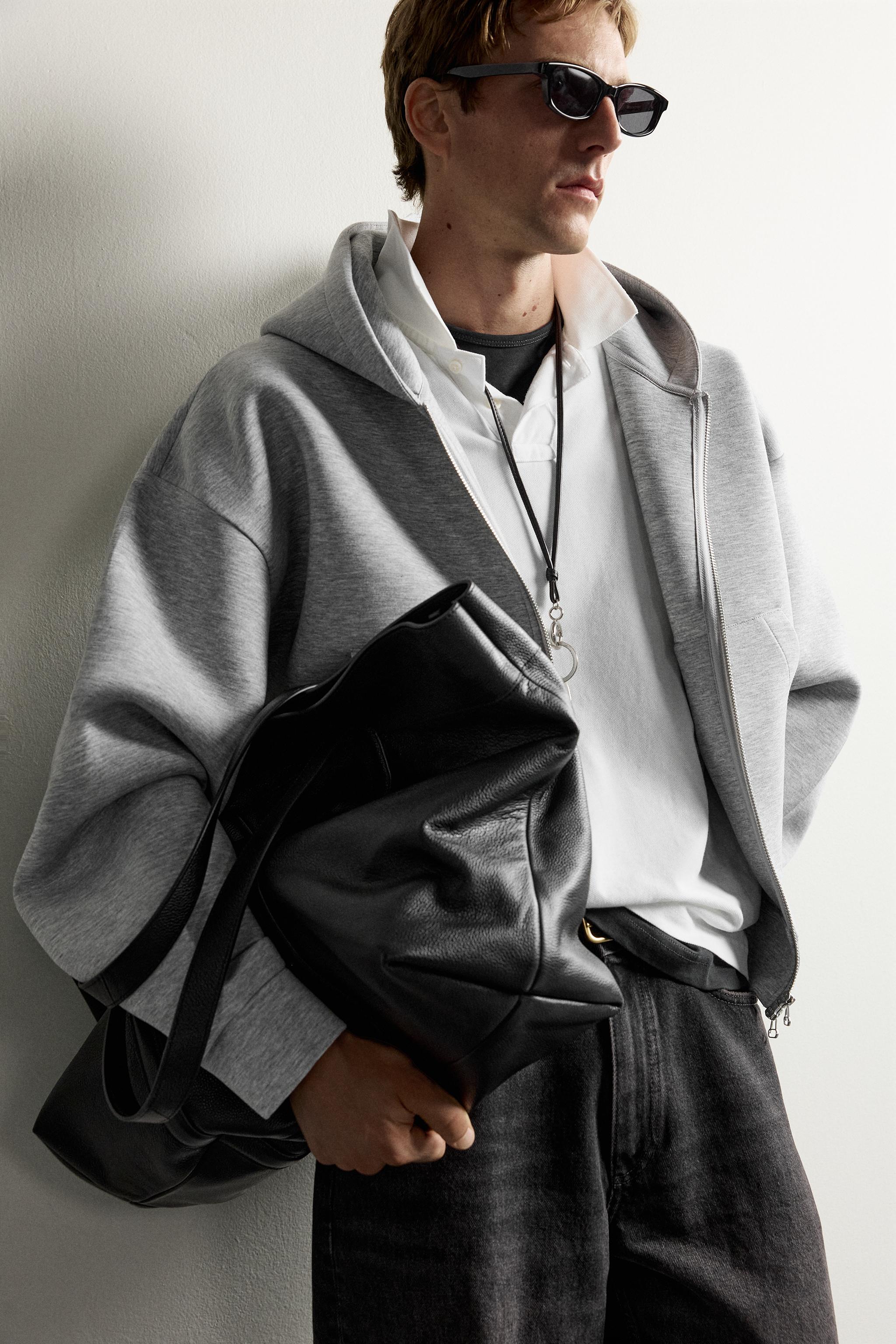 TECHNICAL ZIP-UP HOODIE - Gray marl