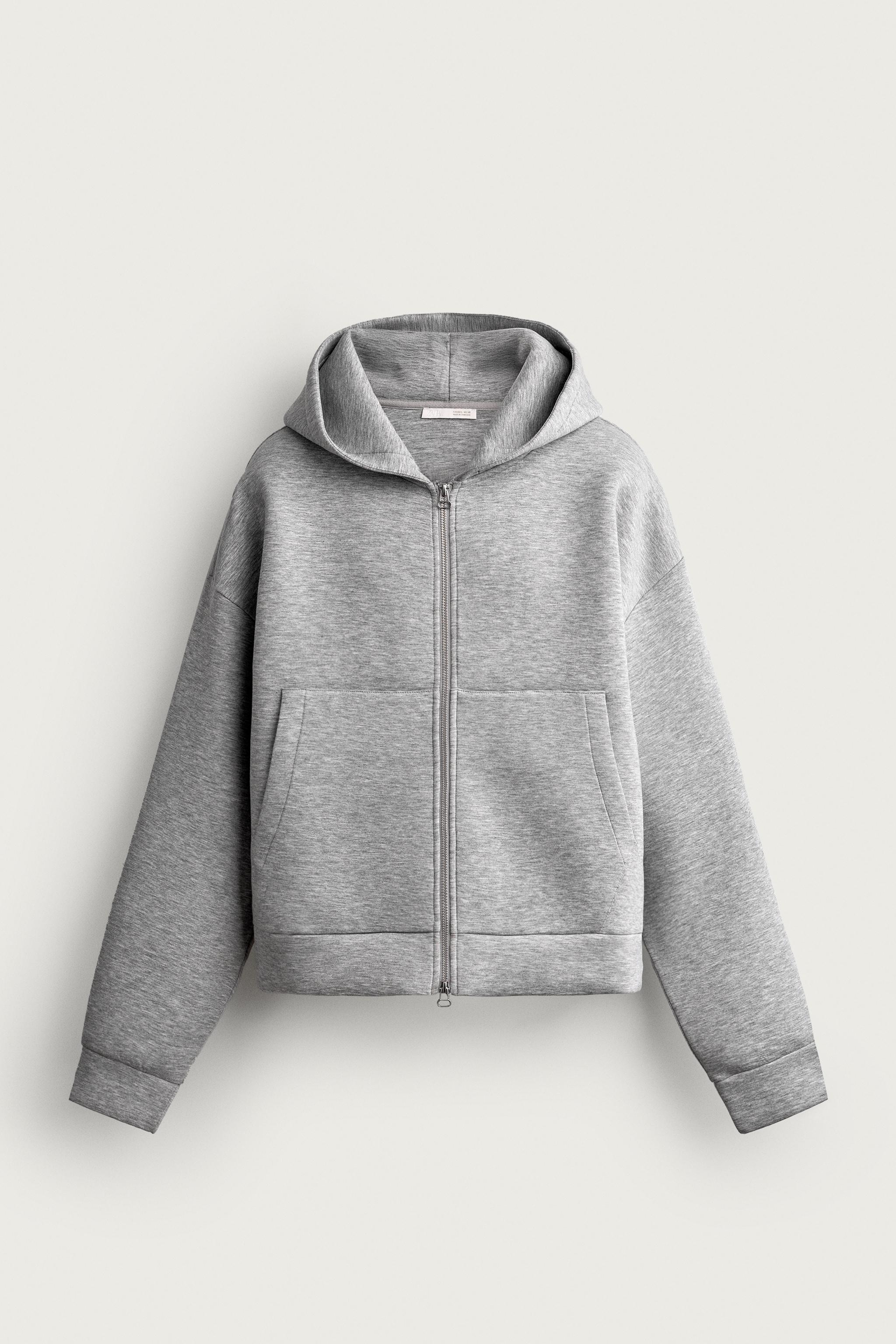 TECHNICAL ZIP-UP HOODIE - Gray marl