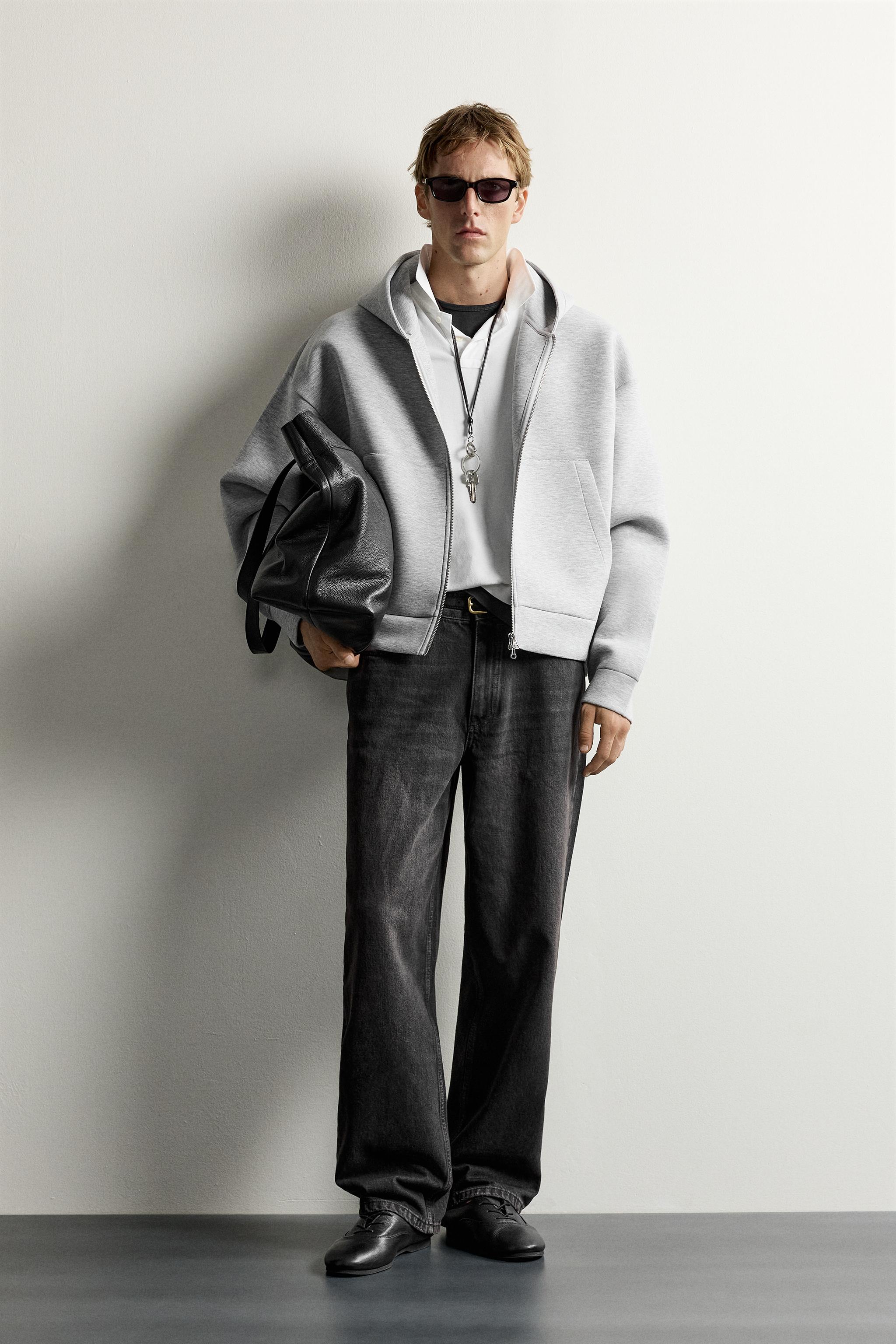 TECHNICAL ZIP-UP HOODIE - Gray marl