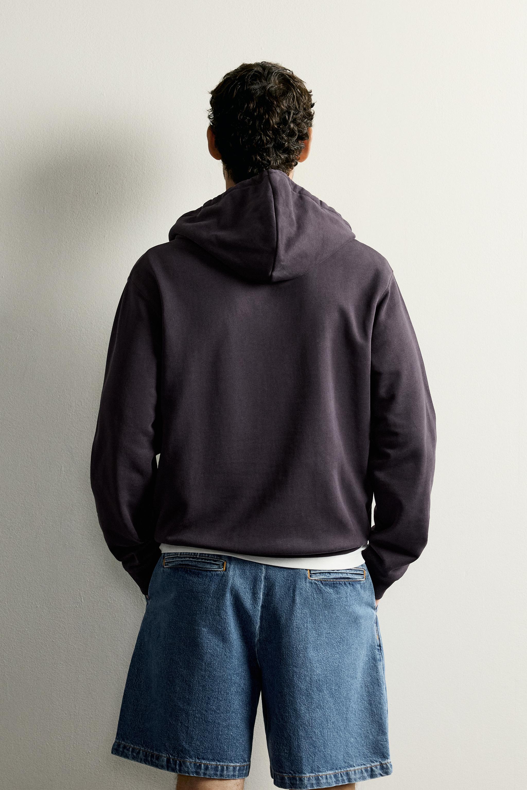 HOODED CREWNECK SWEATSHIRT - Eggplant
