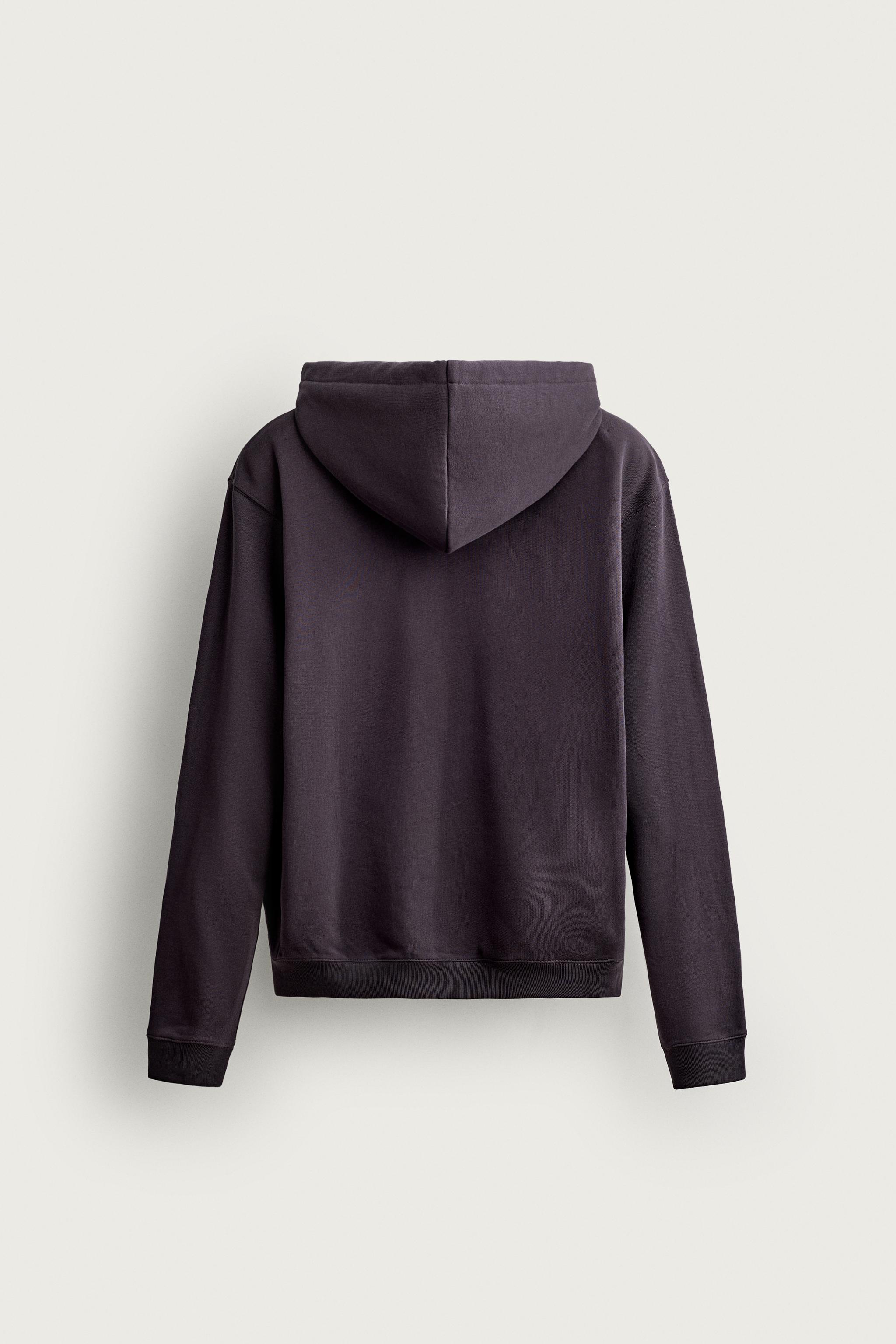 HOODED CREWNECK SWEATSHIRT - Eggplant
