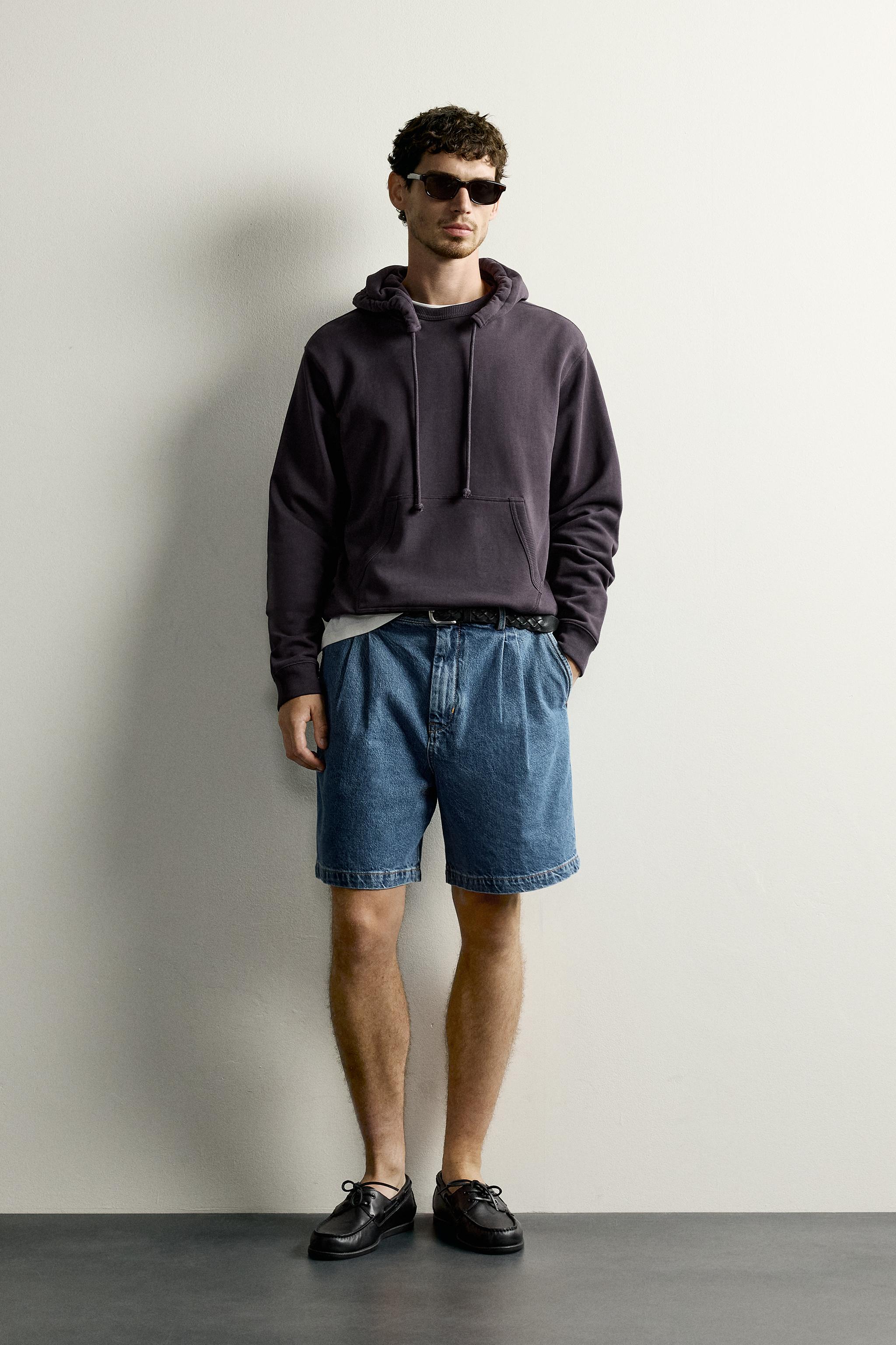 HOODED CREWNECK SWEATSHIRT - Eggplant