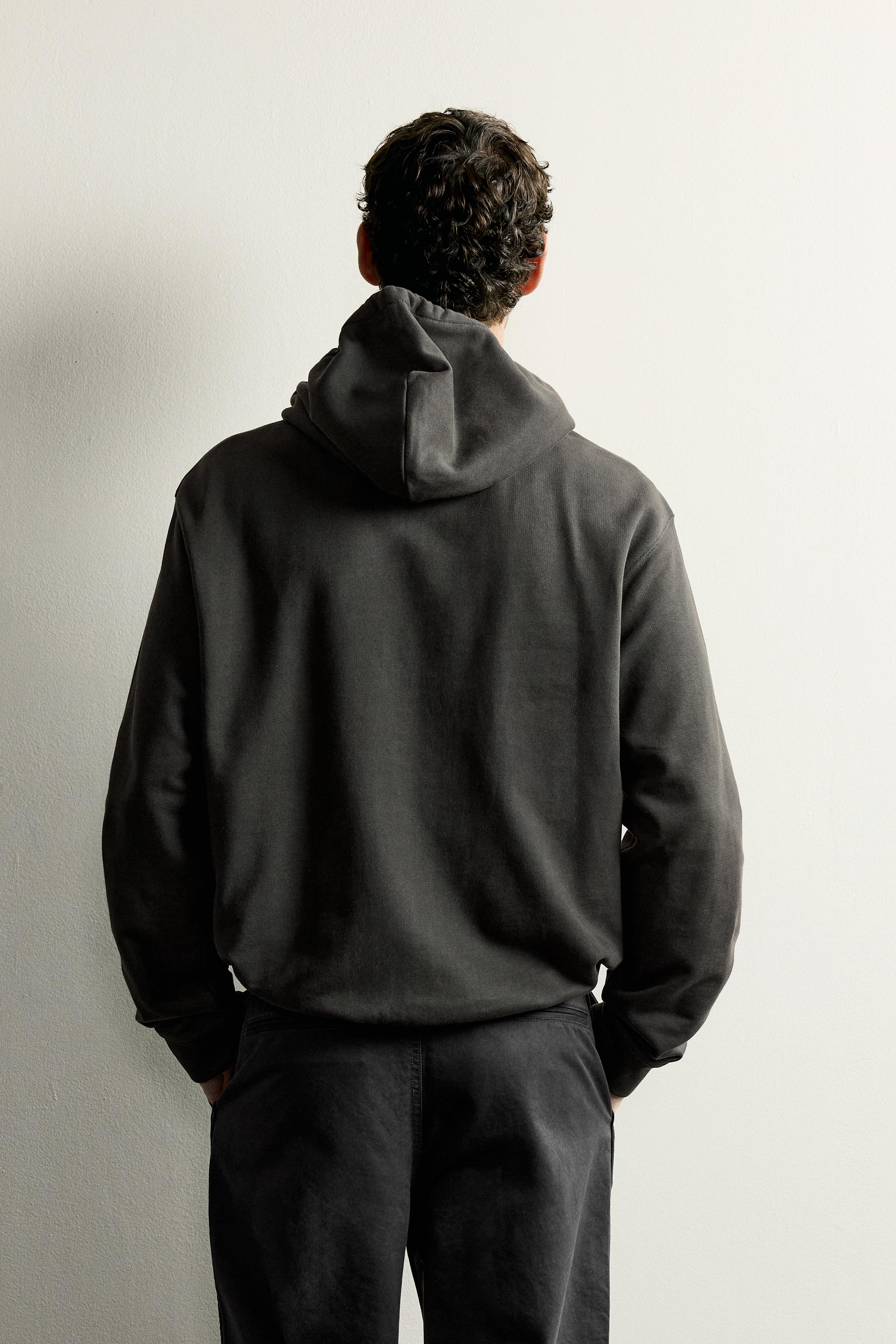 HOODED CREWNECK SWEATSHIRT - Dark gray