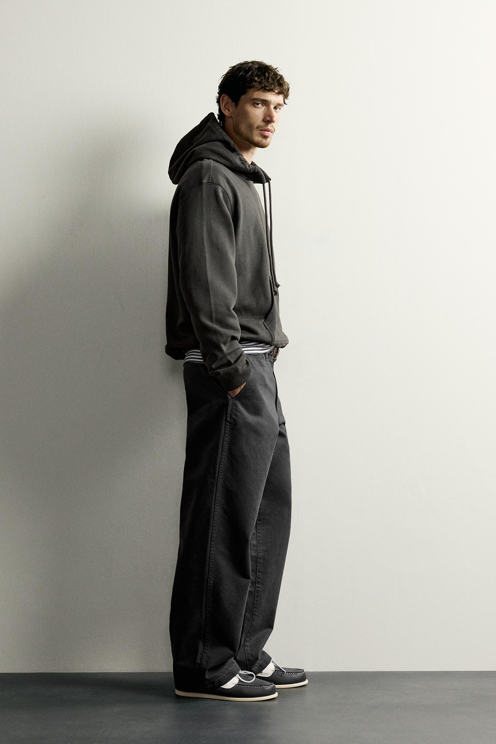 HOODED CREWNECK SWEATSHIRT - Dark gray