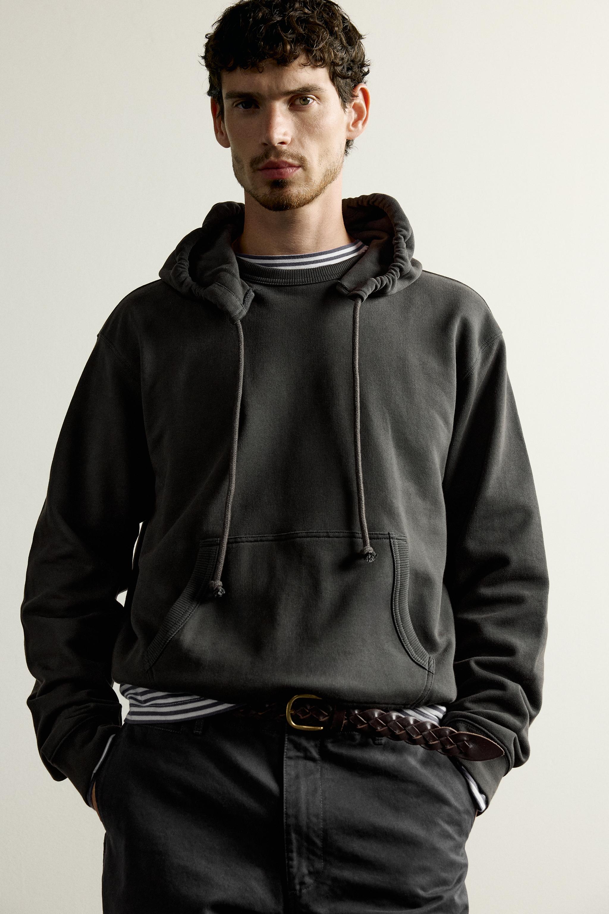 HOODED CREWNECK SWEATSHIRT - Dark gray