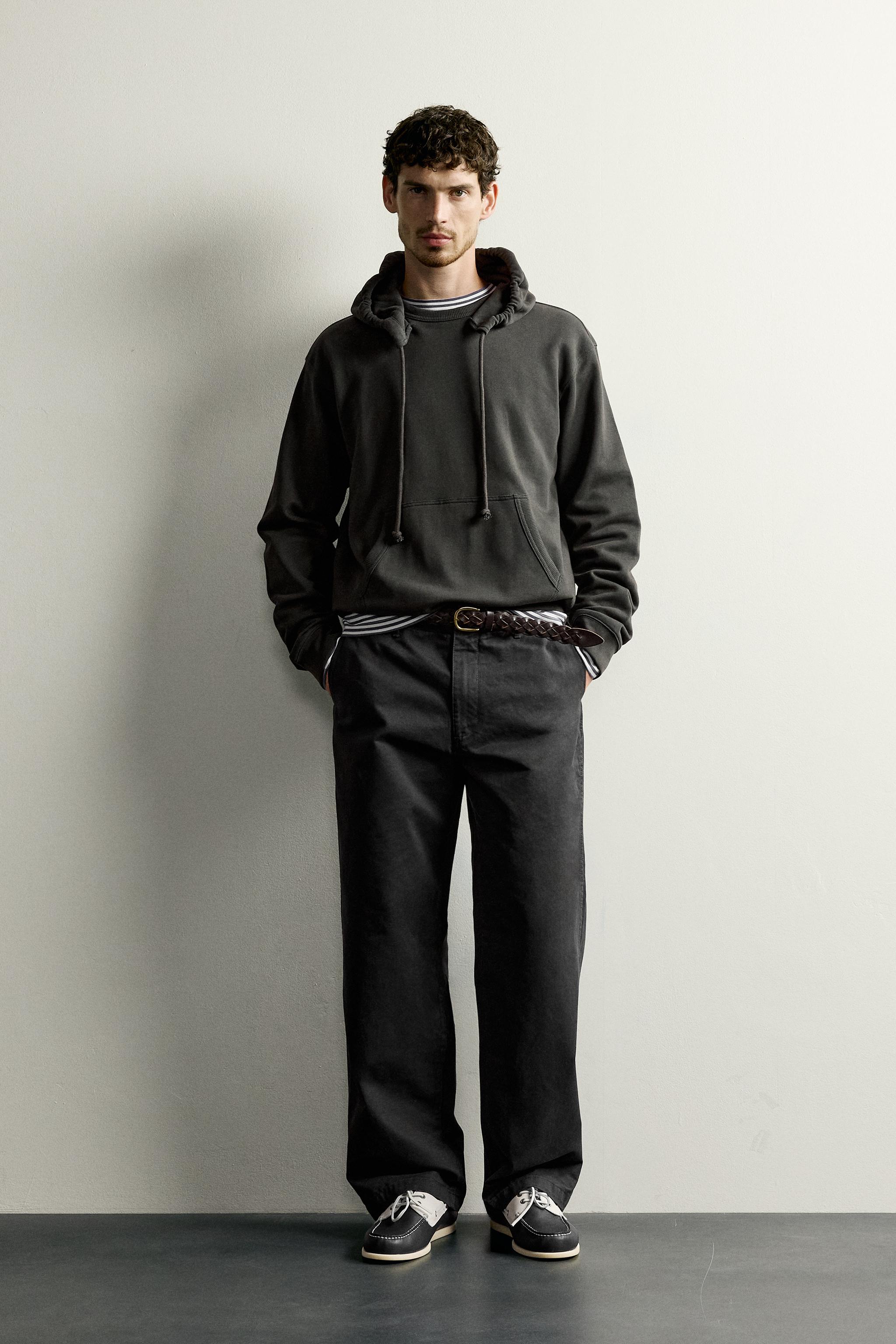 HOODED CREWNECK SWEATSHIRT - Dark gray