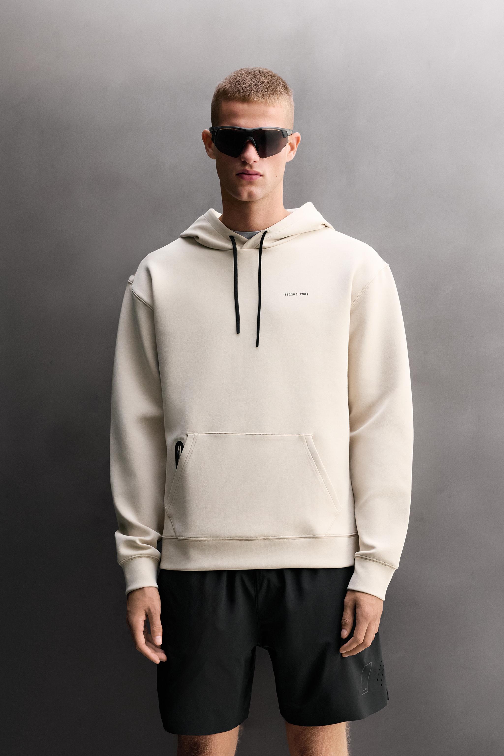 TECHNICAL HOODIE - ecru-white