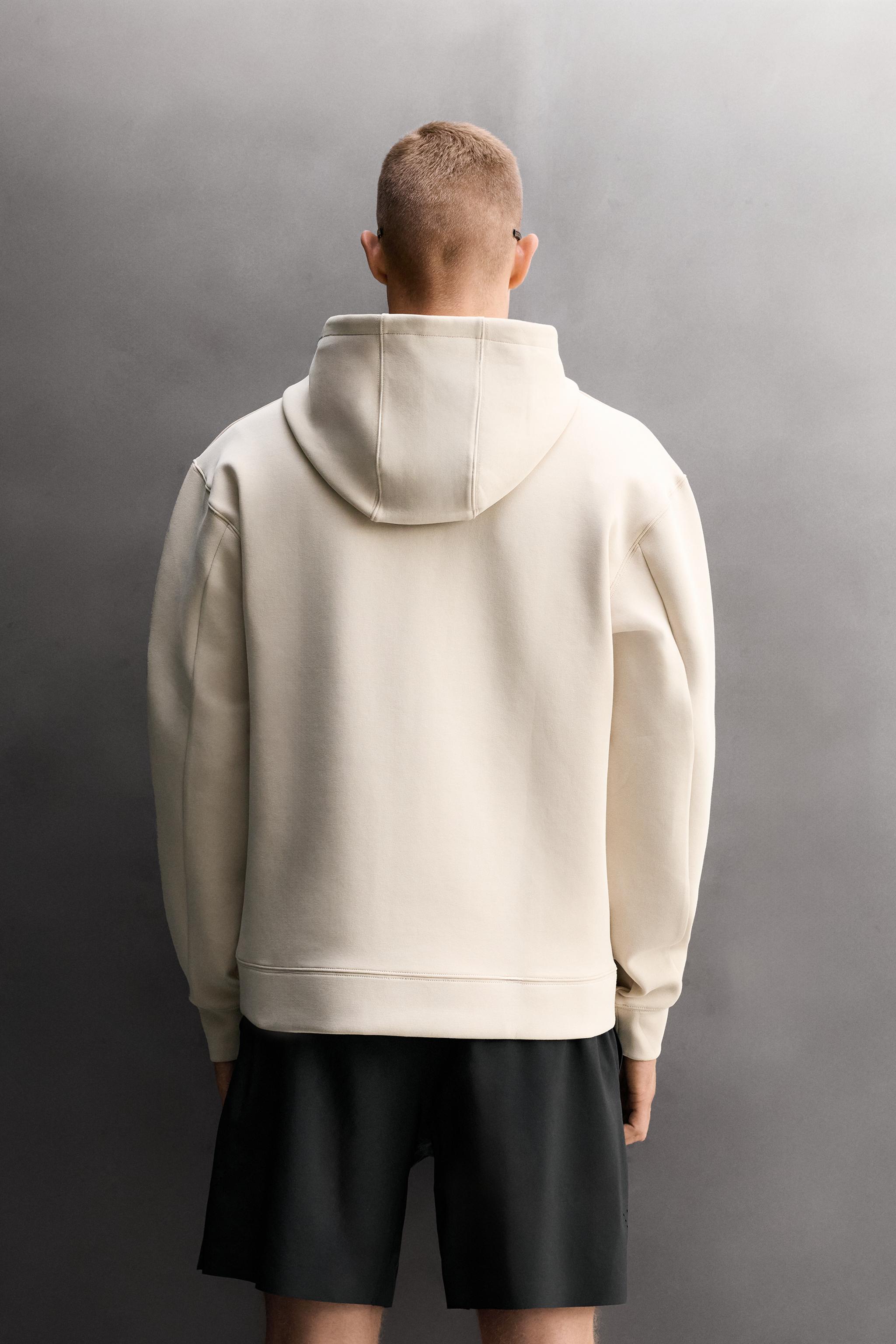 TECHNICAL HOODIE - ecru-white