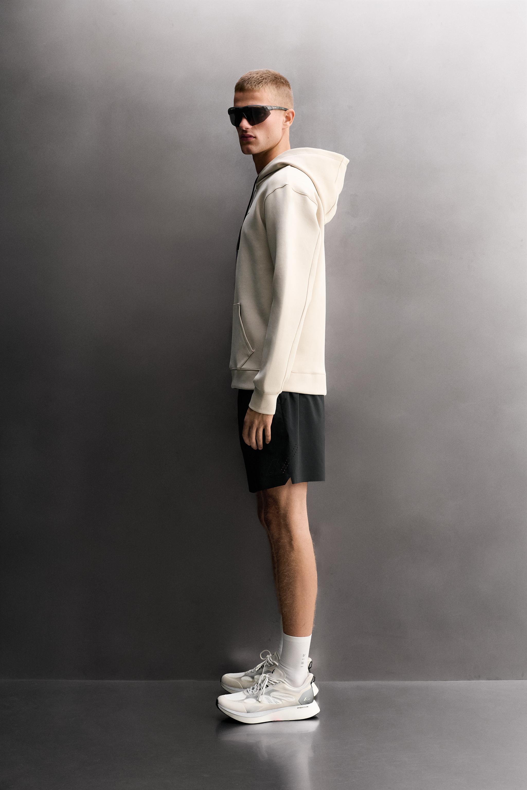 TECHNICAL HOODIE - ecru-white