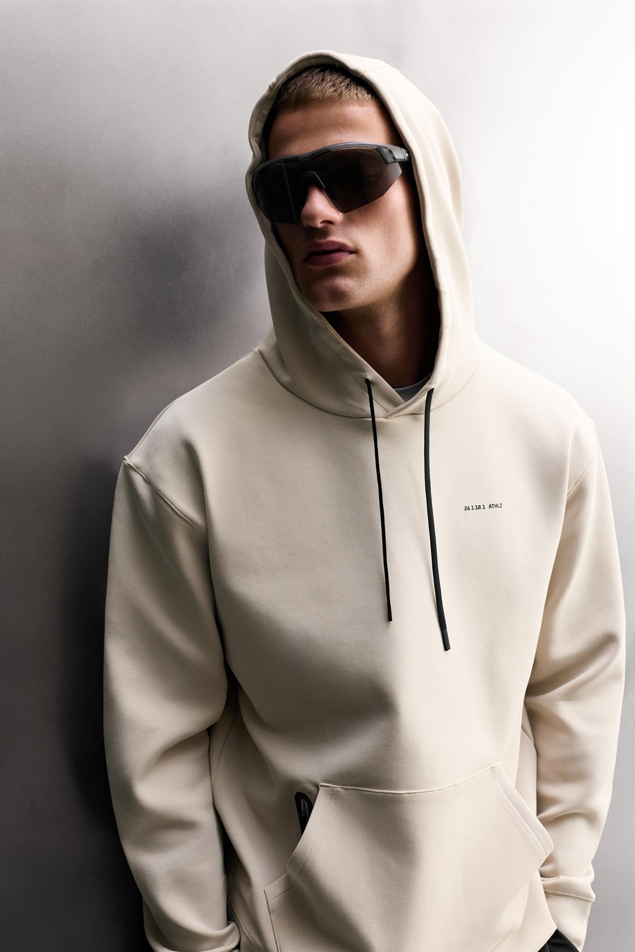TECHNICAL HOODIE - ecru-white